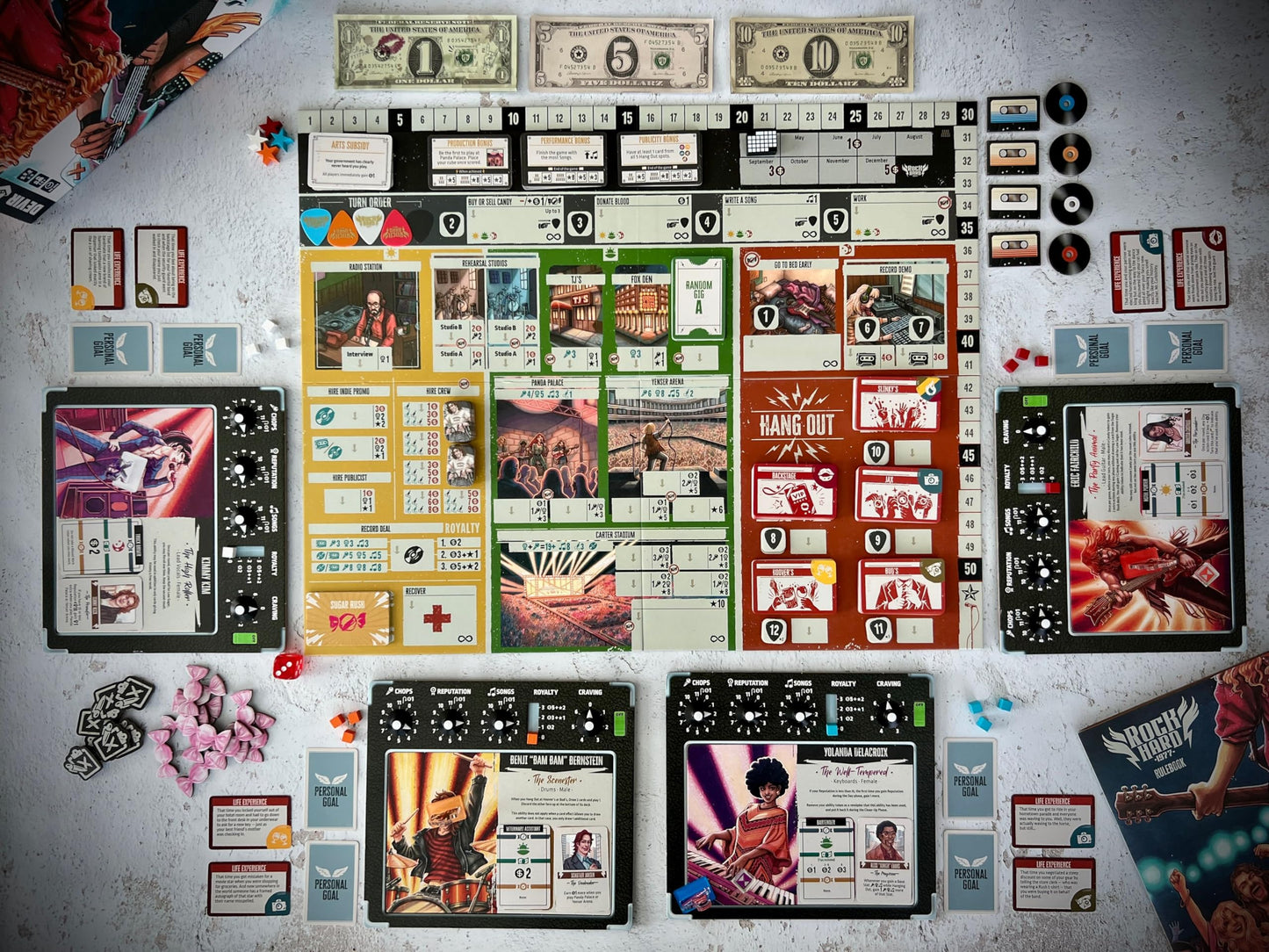 Devir Rock Hard: 1977 – Strategy Board Game for 2-5 Players, 90-Minute Playtime