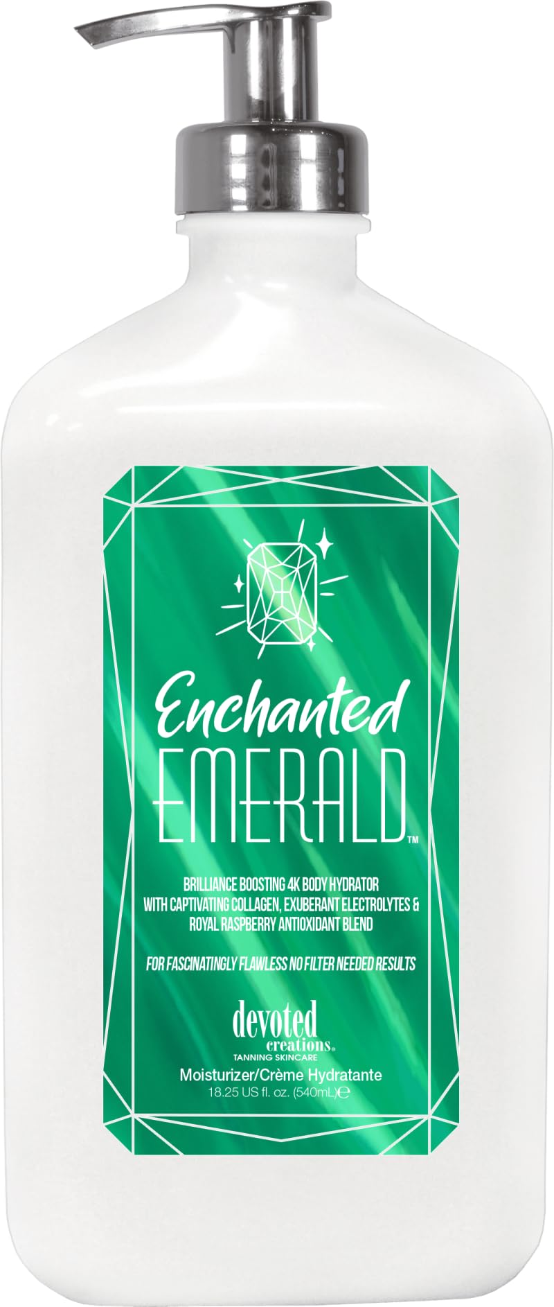 Devoted Creations Enchanted Emerald Moisturizer – 4K Hydration with Vegan Collagen, Raspberry & Plum (18.25 oz)