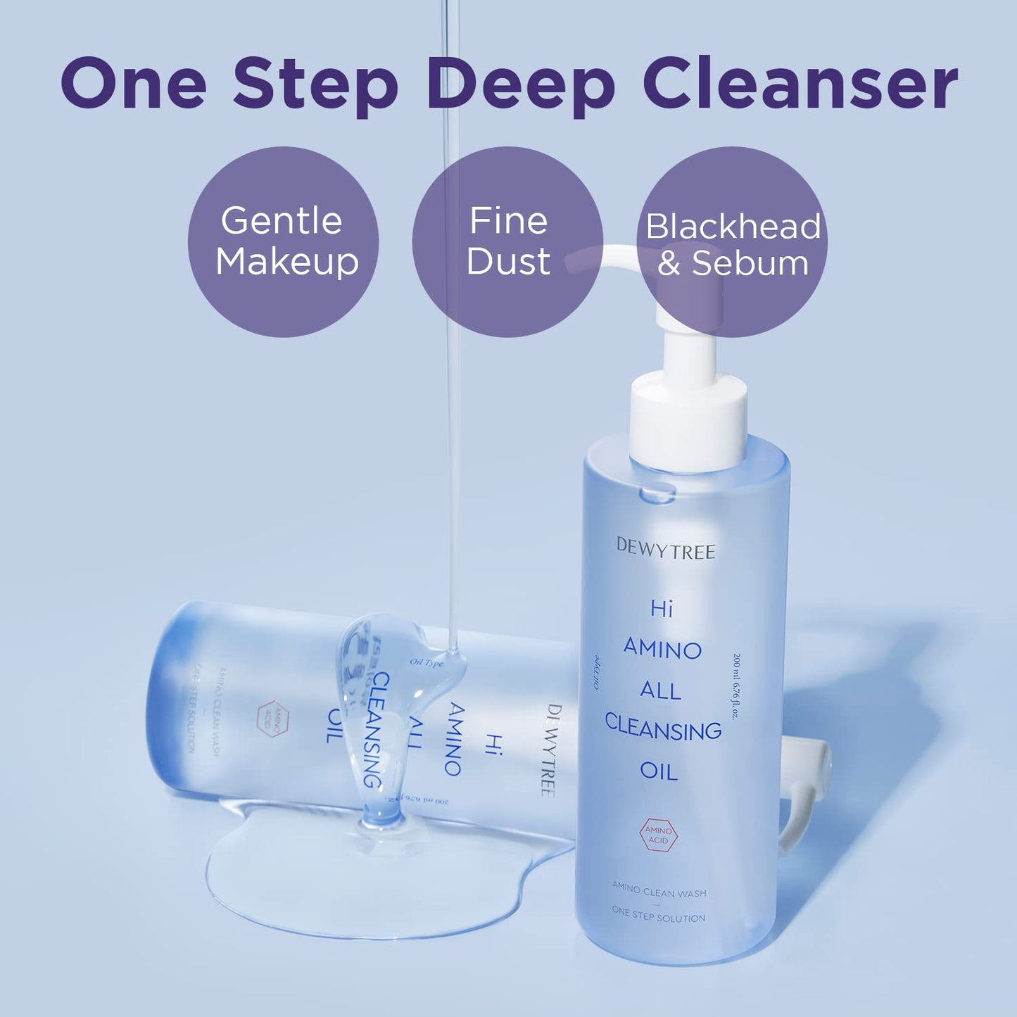 Dewytree Hi Amino All Cleansing Oil – Hydrating Deep Cleanser & Makeup Remover (6.76 fl oz)