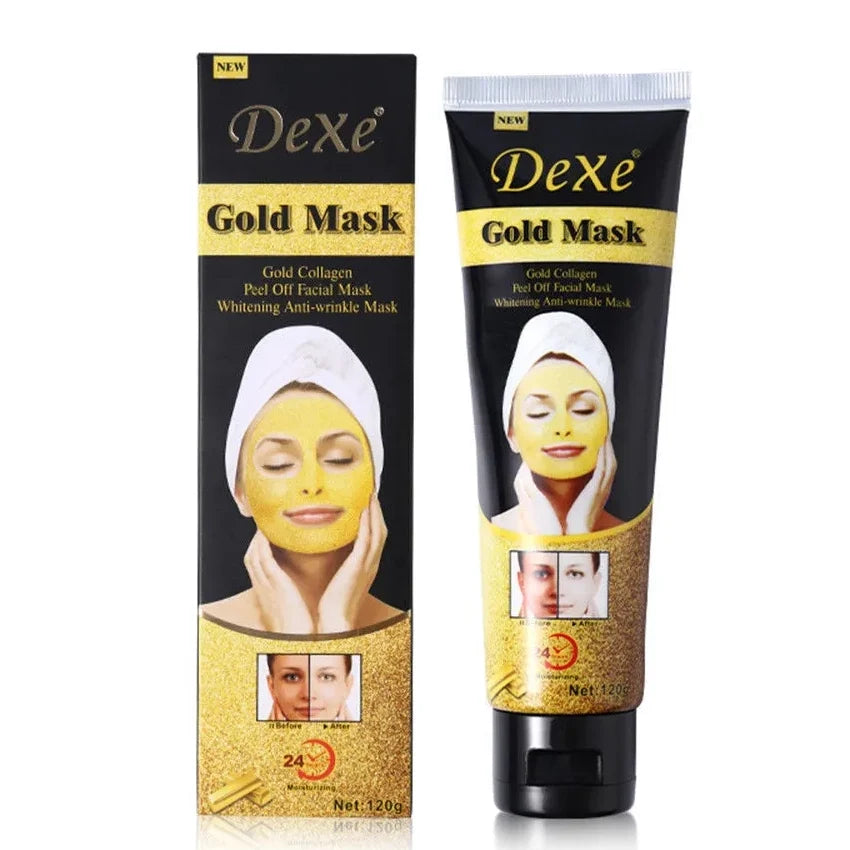 Dexe Gold Facial Mask | Luxury Anti-Aging & Brightening Facial Treatment for All Skin Types | 120g/4.23 oz