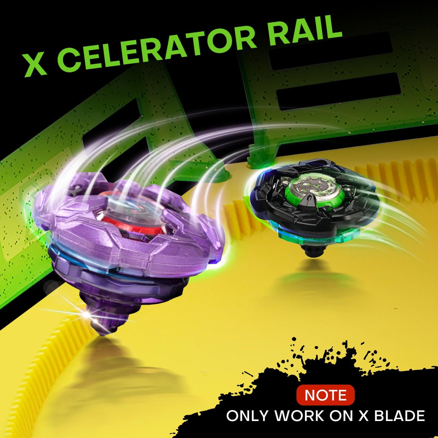 DEZAWRTY Gyro Stadium X Battle Set — 6 Tops, 2 Launchers, Blade Arena, X Acceleration Rail