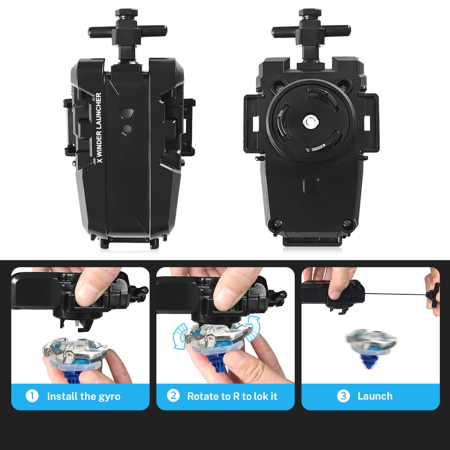 DEZAWRTY Gyro X Battling Blade Set – 12 Tops, 3 Launchers, 1 Grip, Storage Box