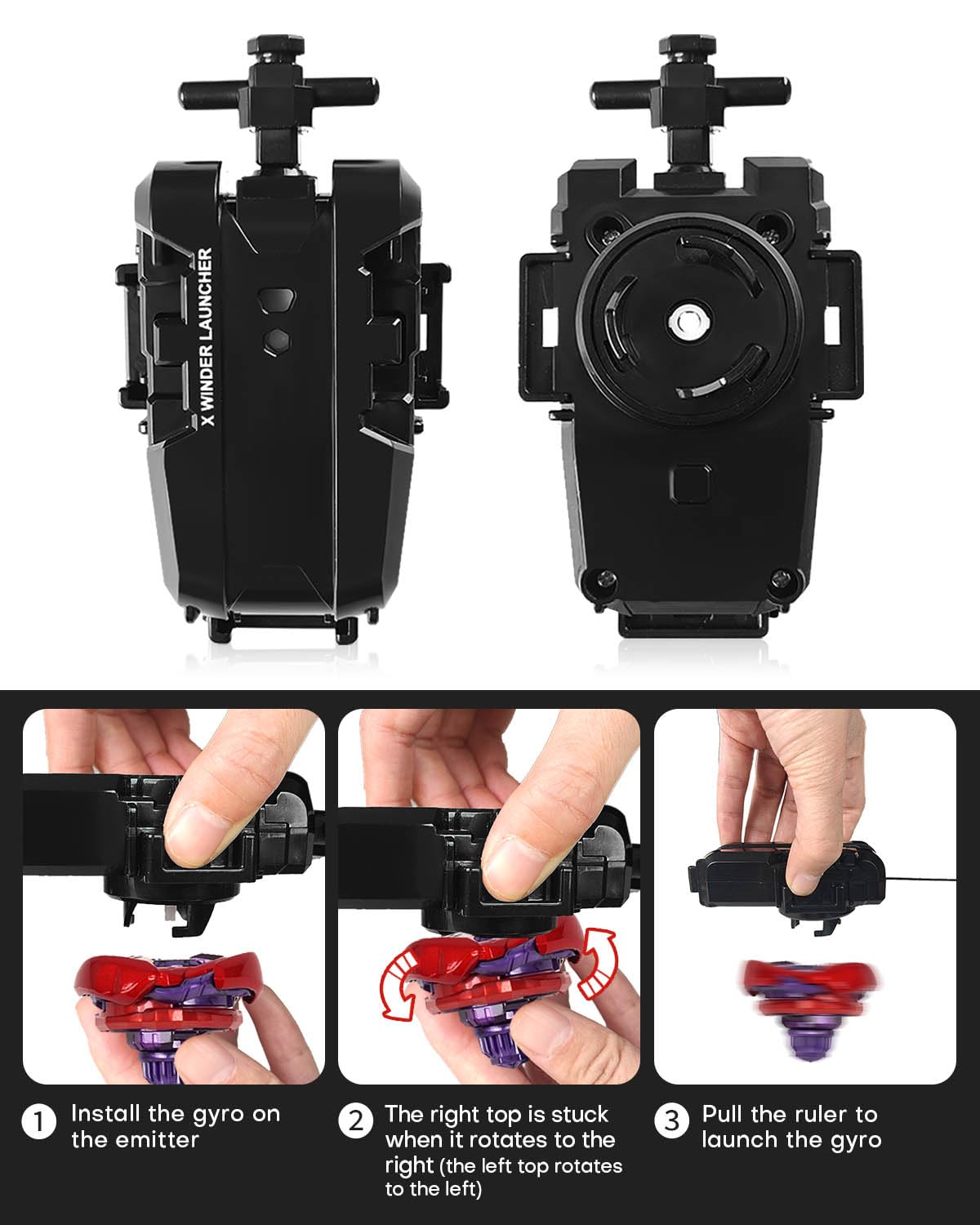 DEZAWRTY Gyro X Set – 12 Spinning Tops Starter Pack with 2 Launchers & Storage Box (Ages 6+)