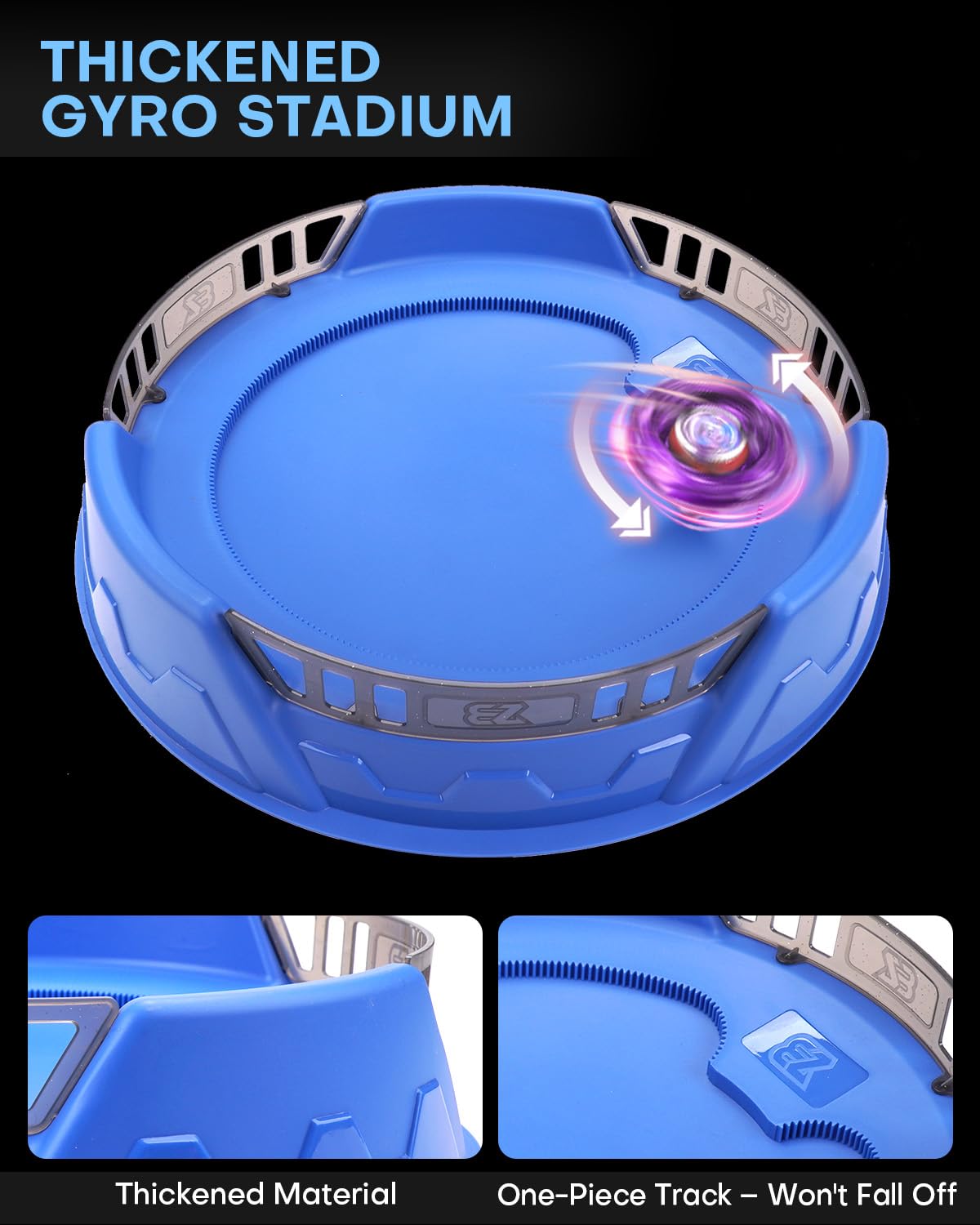 DEZAWRTY X Stadium Battle Set with X-Celeration Rail – 6 Right-Spin Tops, 2 Launchers, 1 Arena
