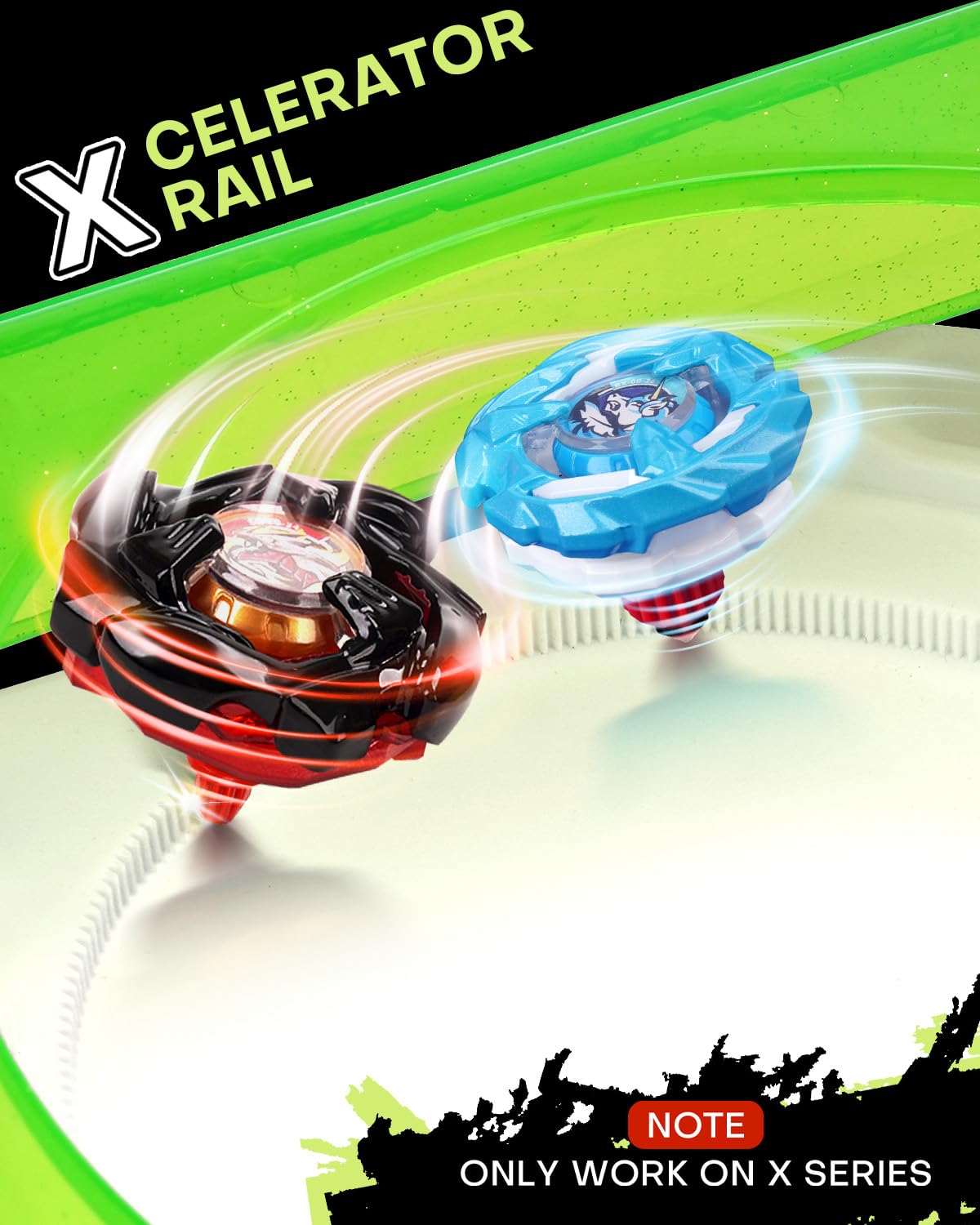 DEZAWRTY X Stadium Battle Set — 6 Tops, 2 Launchers, X-Celeration Arena