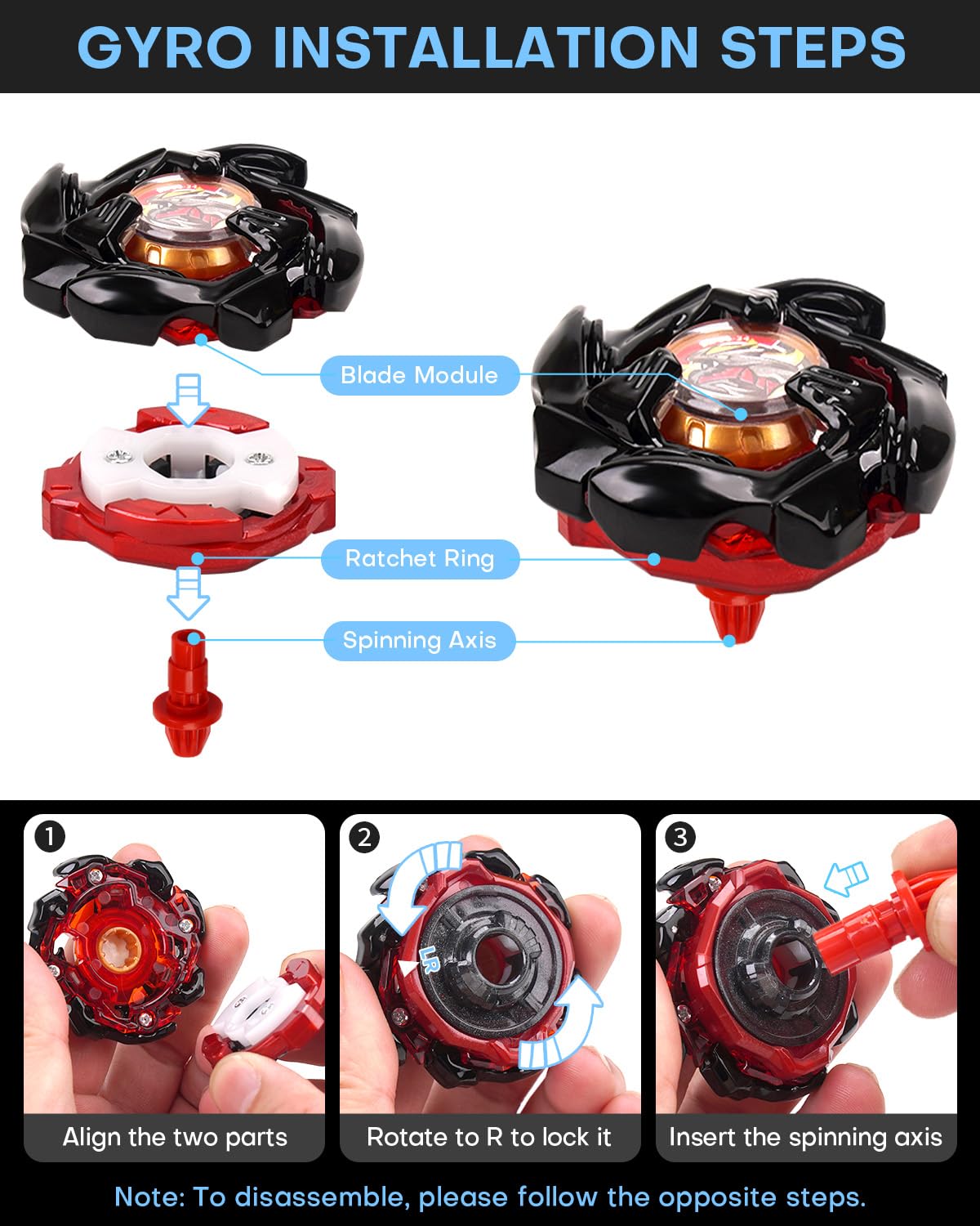 DEZAWRTY X Stadium Battle Set - X-Celeration Rail, 6 Right-Spin Tops, 2 Launchers, 1 Arena