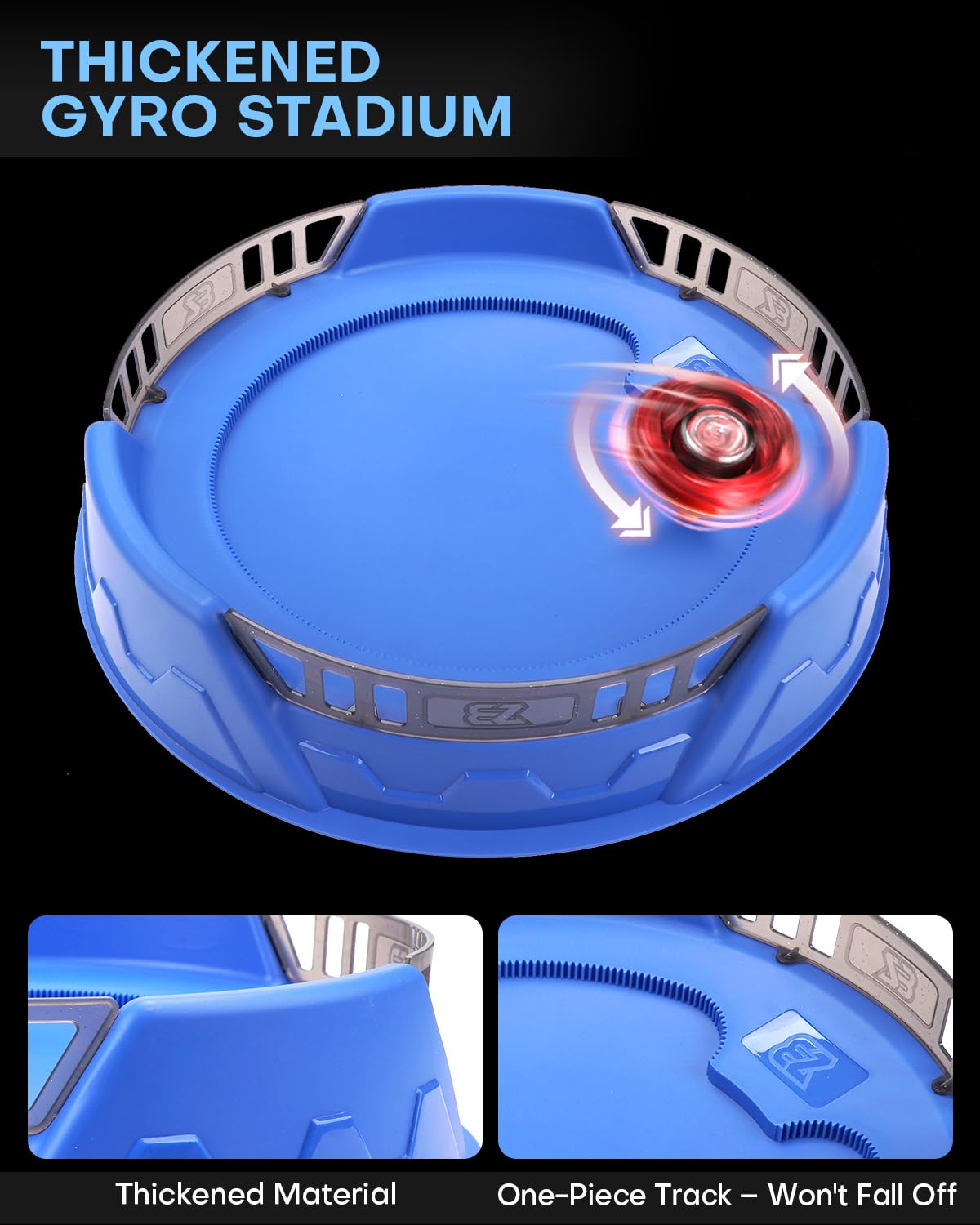 DEZAWRTY X Stadium Battle Set - X-Celeration Rail, 6 Right-Spin Tops, 2 Launchers, 1 Arena