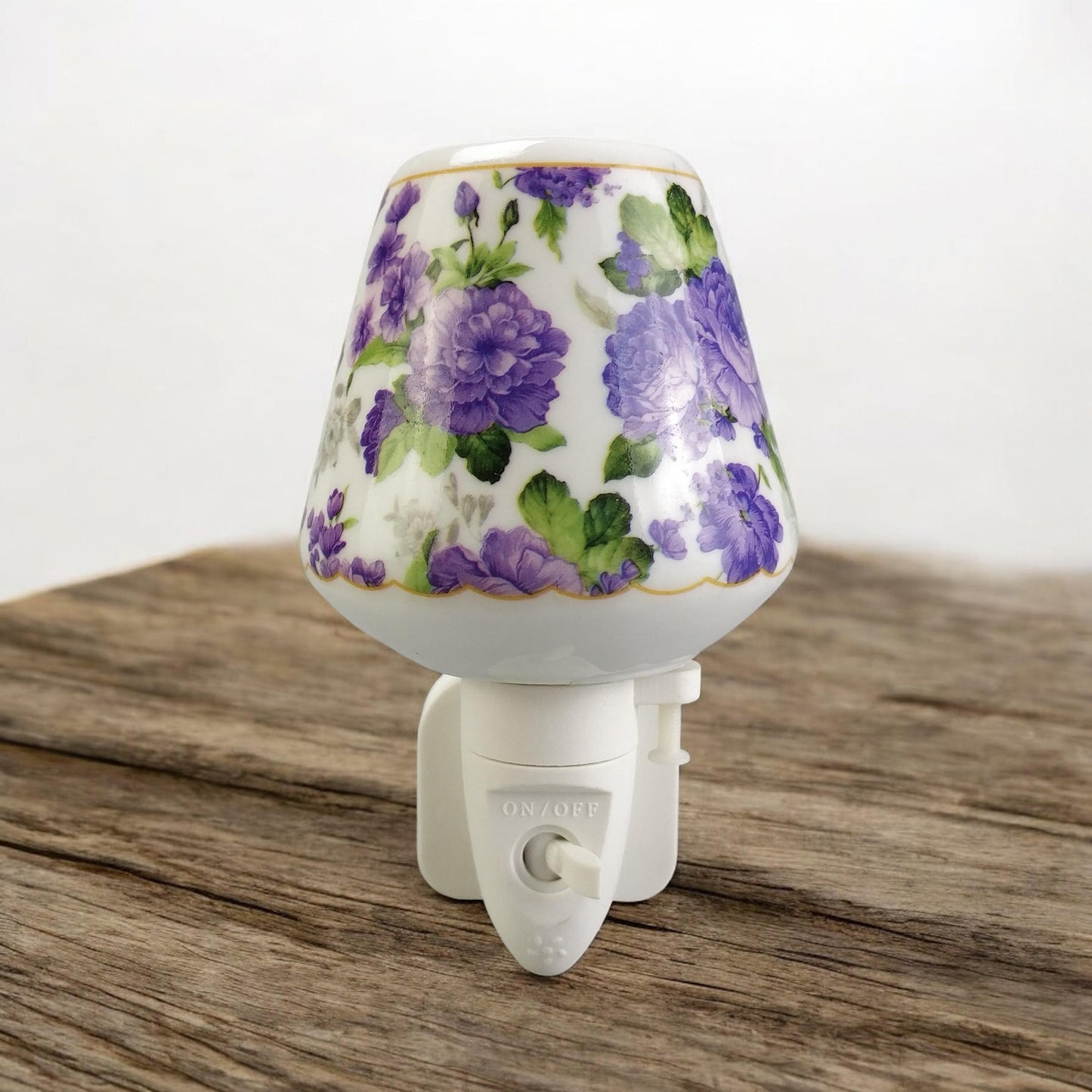 8 INCH FLORAL LED NIGHTLIGHT PURPLE FLOWERS