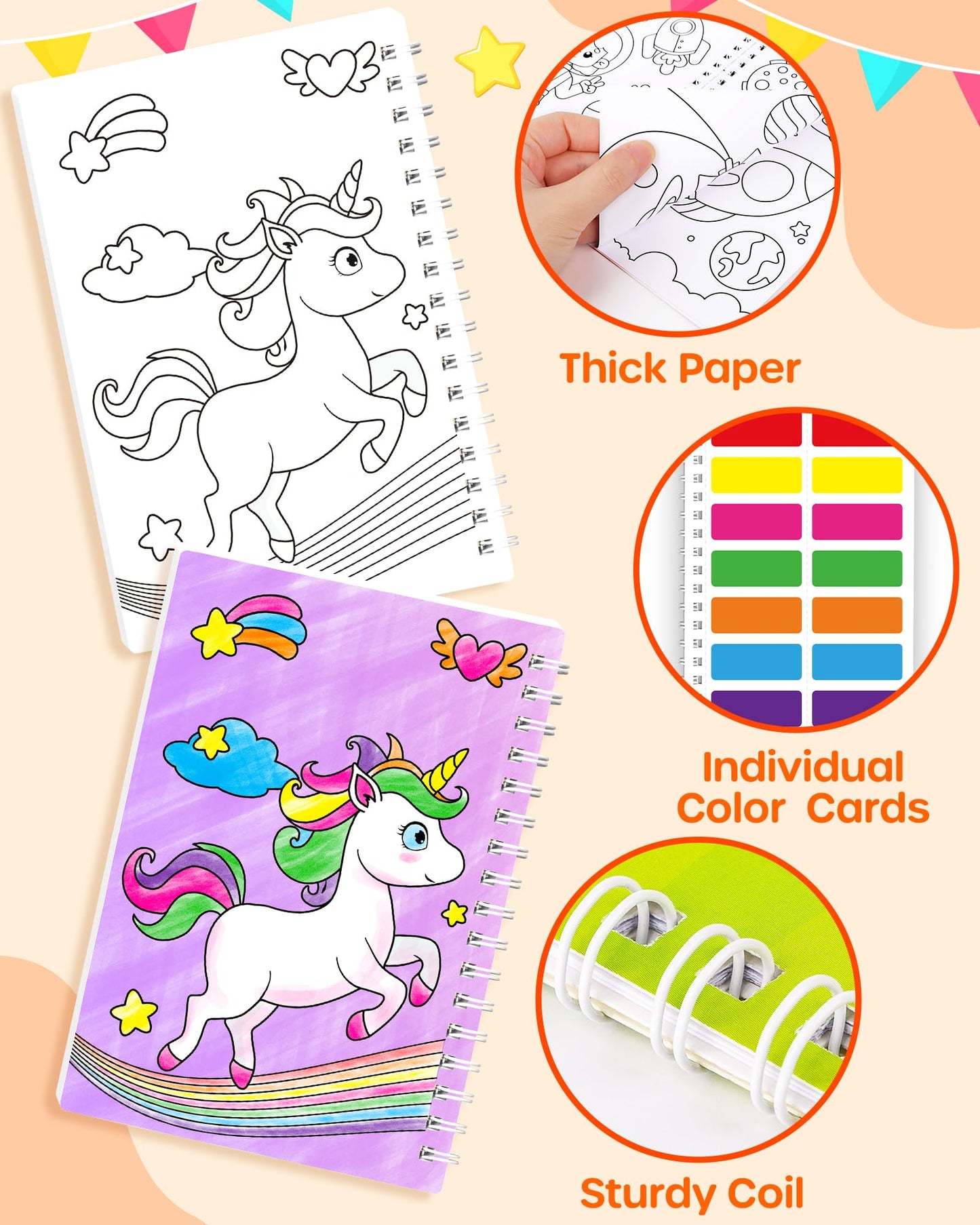 D-FantiX 24-Pack Paint with Water Coloring Books for Kids – Party Favors & Gifts