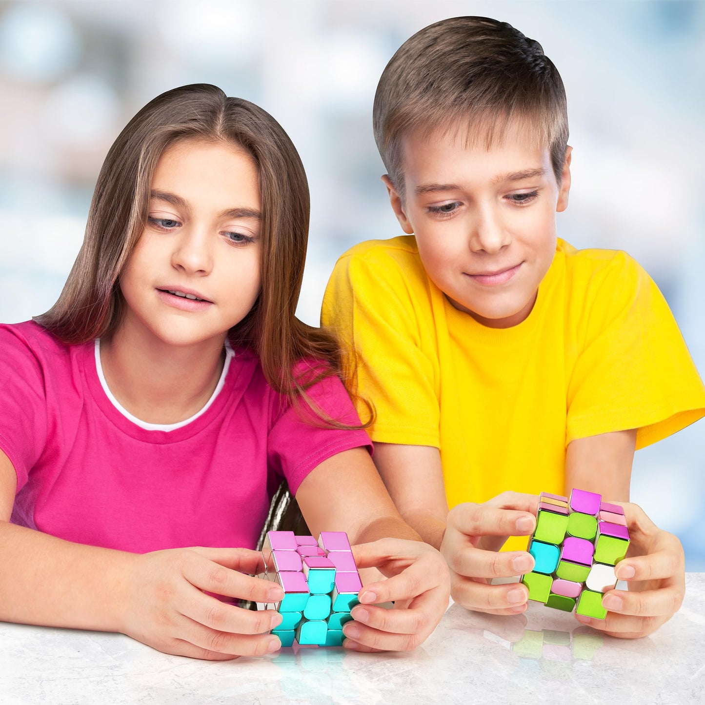 D-FantiX Mirror Reflective Magnetic 3x3 Speed Cube – Stickerless with Display Stand