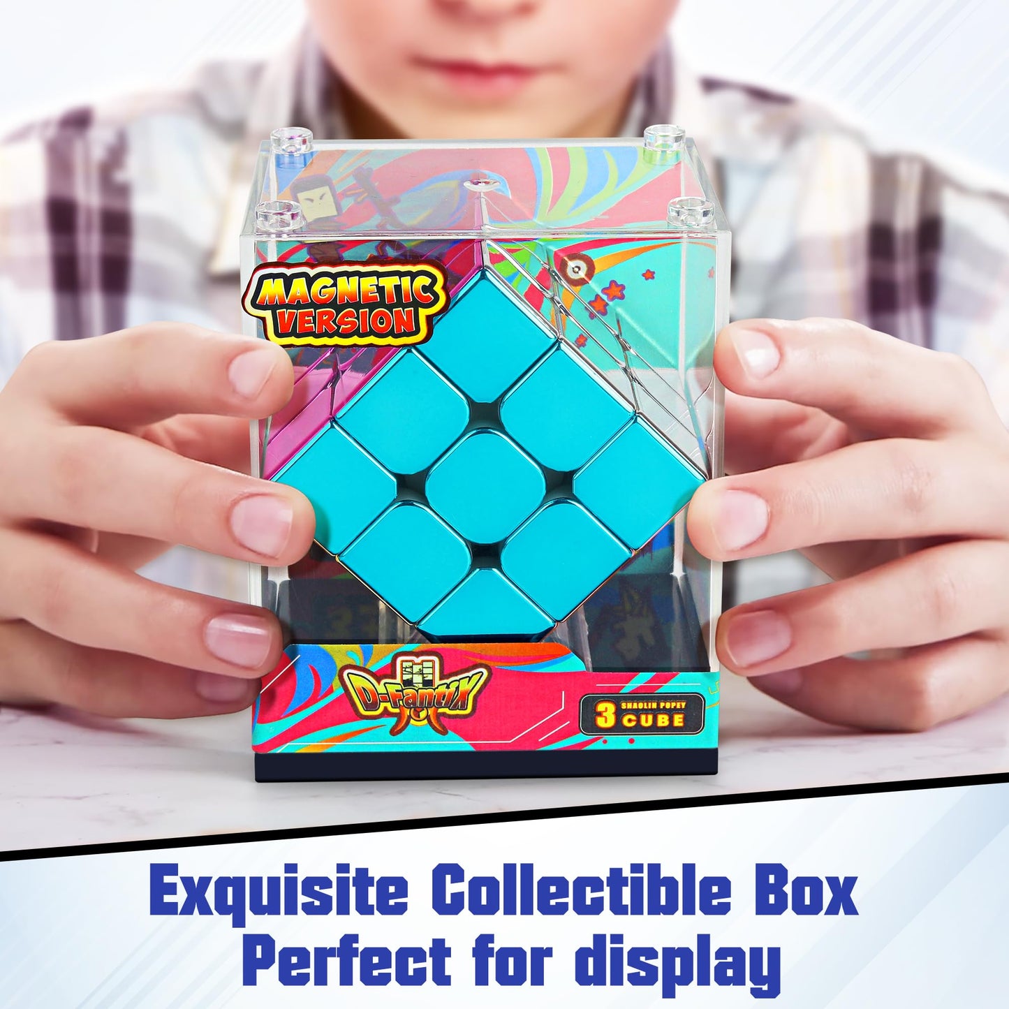 D-FantiX Mirror Reflective Magnetic 3x3 Speed Cube – Stickerless with Display Stand