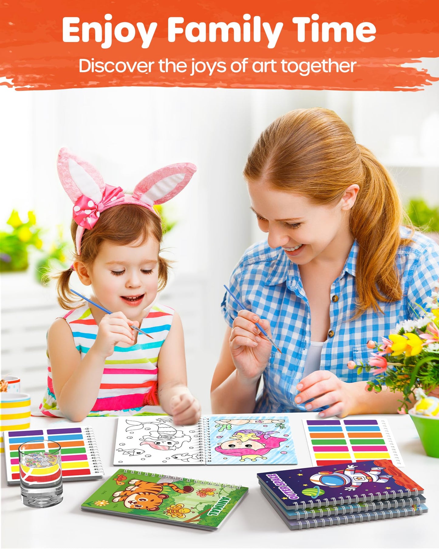 D-FantiX 24-Pack Paint with Water Coloring Books for Kids – Party Favors & Gifts