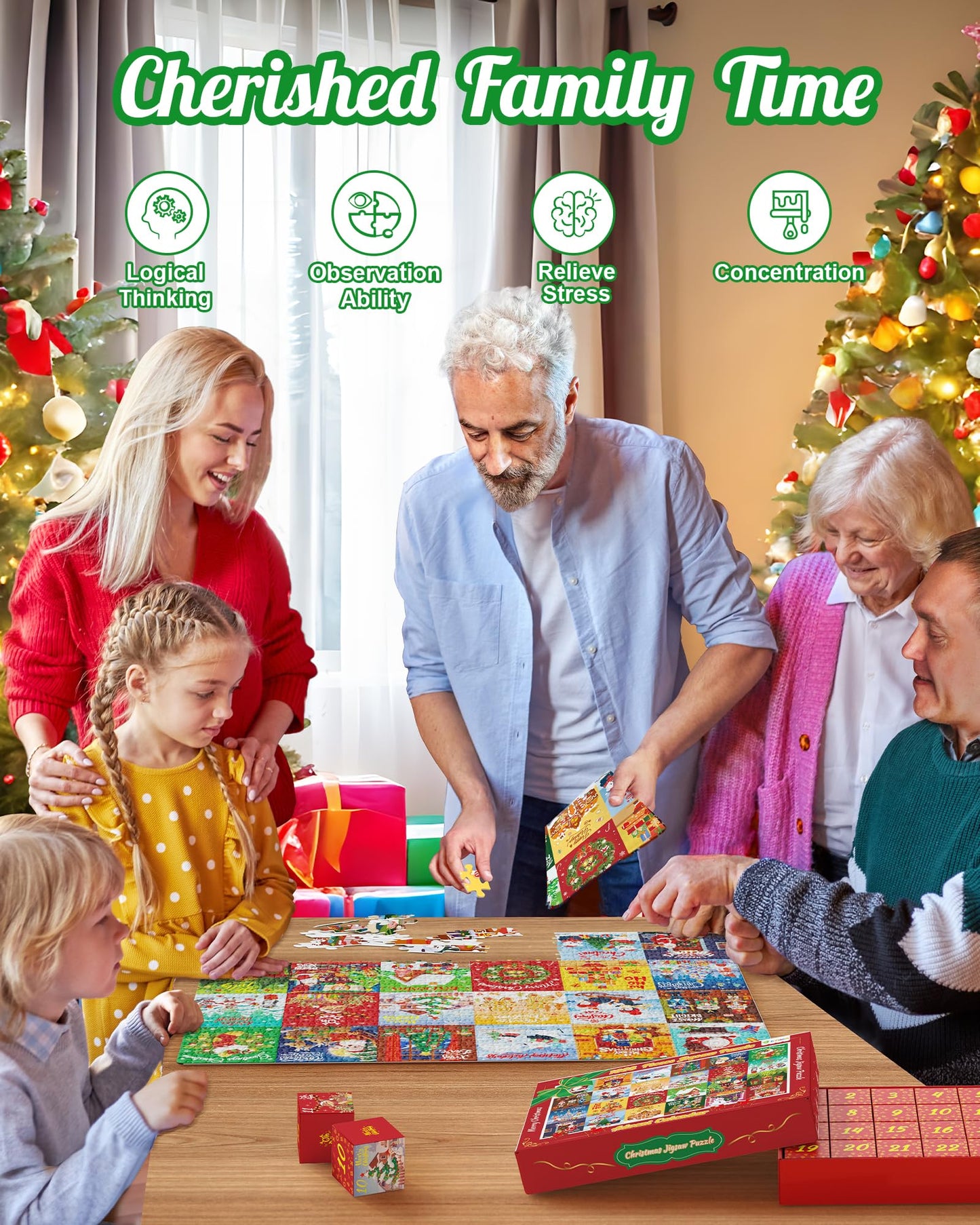 D-FantiX Puzzle Advent Calendar 2025 – 1008-Piece Christmas Countdown Jigsaw for Families
