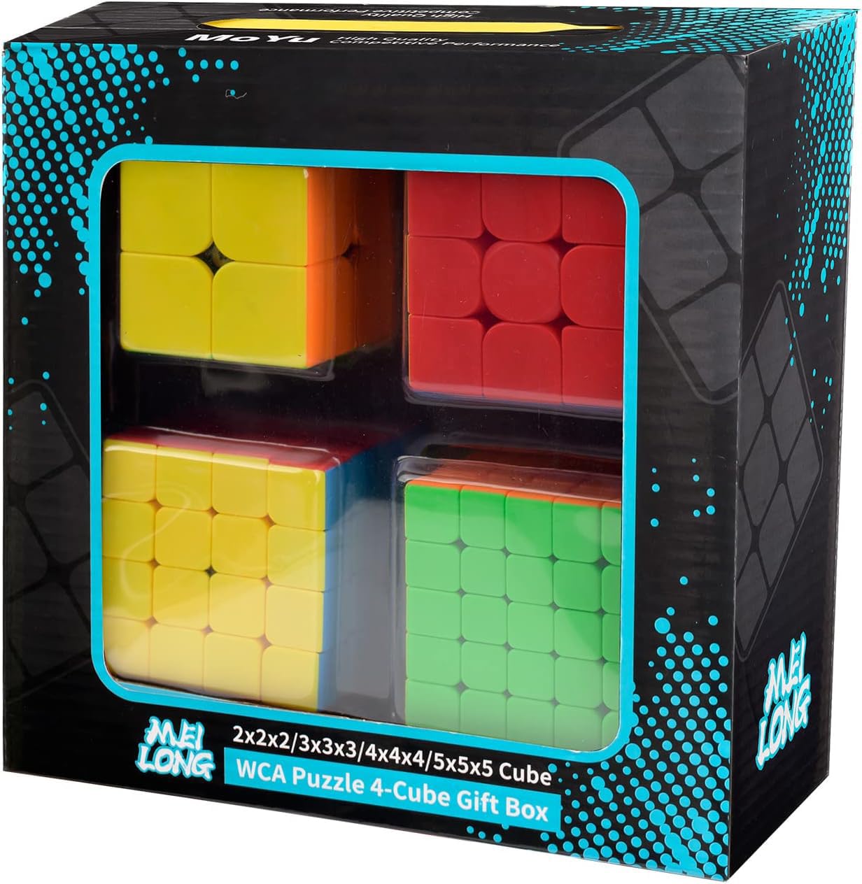 D-FantiX Speed Cube Set – Meilong MF2S MF3S MF4S MF5S Stickerless Cubes in Gift Box