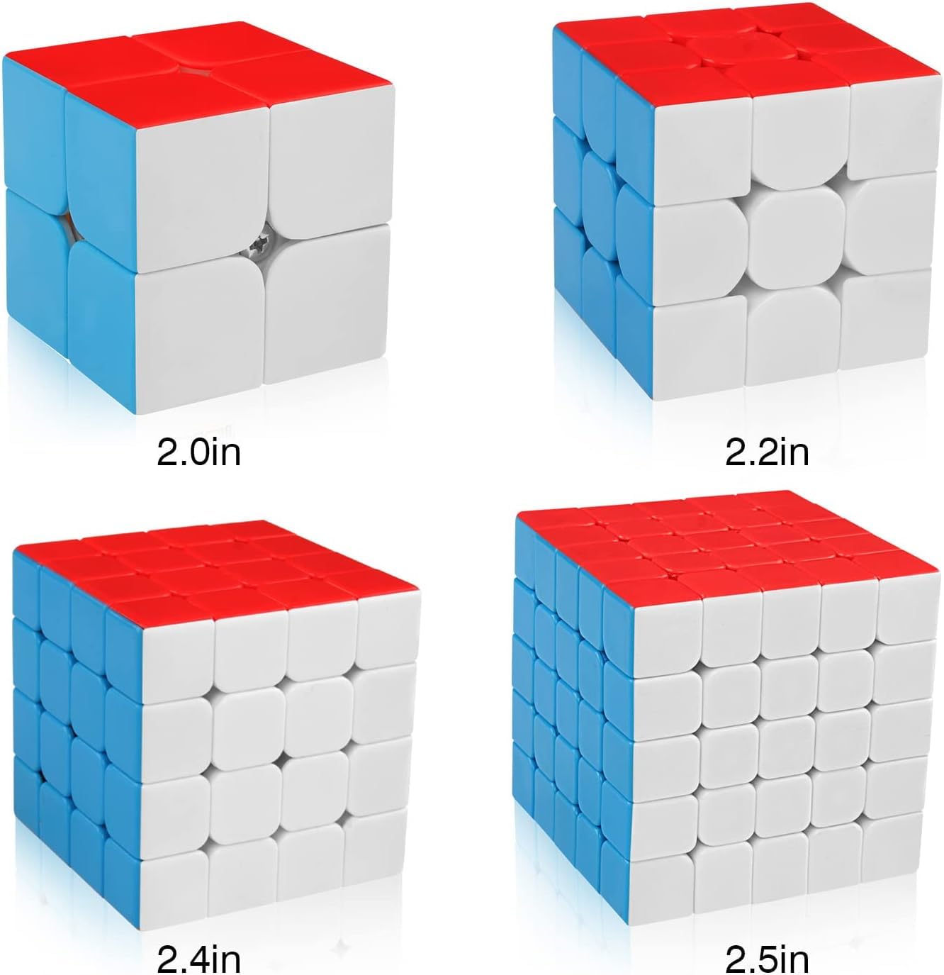 D-FantiX Speed Cube Set – Meilong MF2S MF3S MF4S MF5S Stickerless Cubes in Gift Box