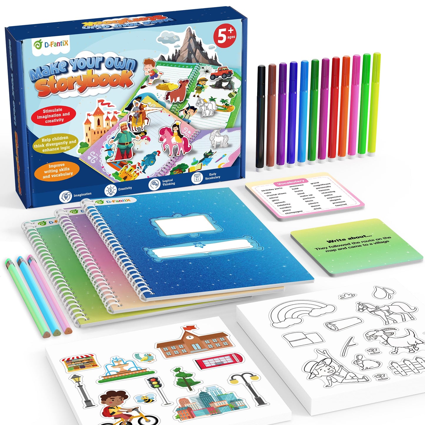 D-FantiX My Storybook Art Kit — Creative Writing & Drawing Activity Set for Kids 5-12
