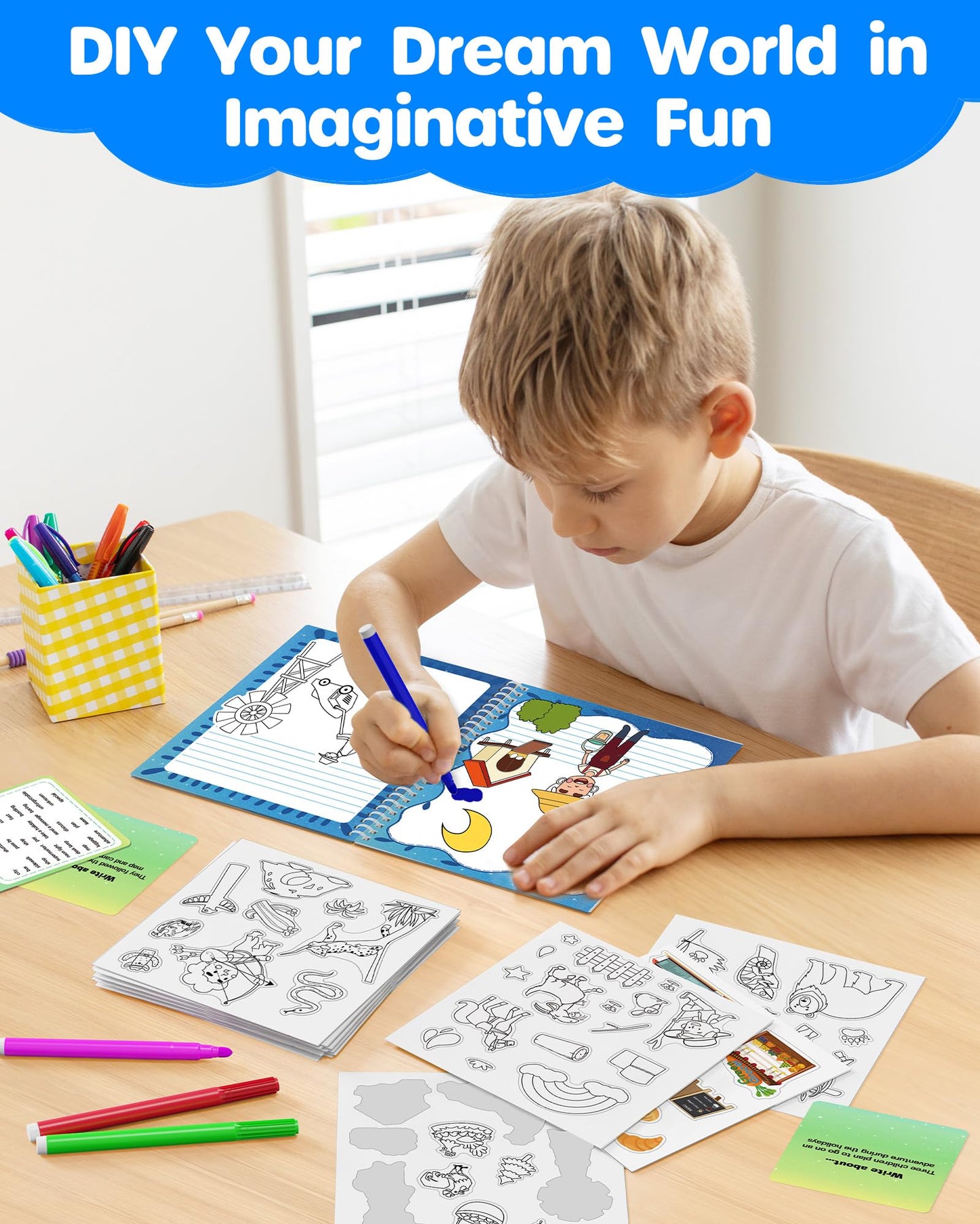 D-FantiX My Storybook Art Kit — Creative Writing & Drawing Activity Set for Kids 5-12