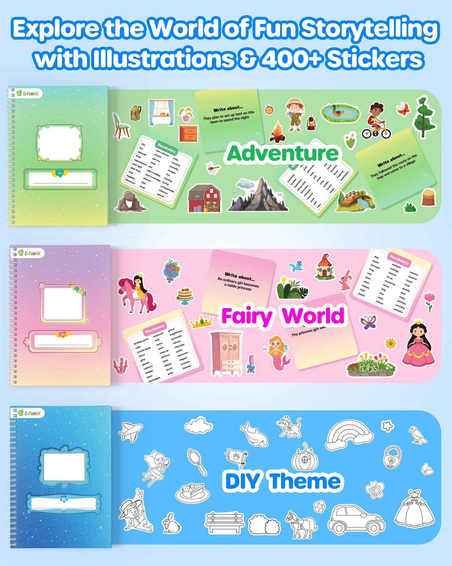 D-FantiX My Storybook Art Kit — Creative Writing & Drawing Activity Set for Kids 5-12