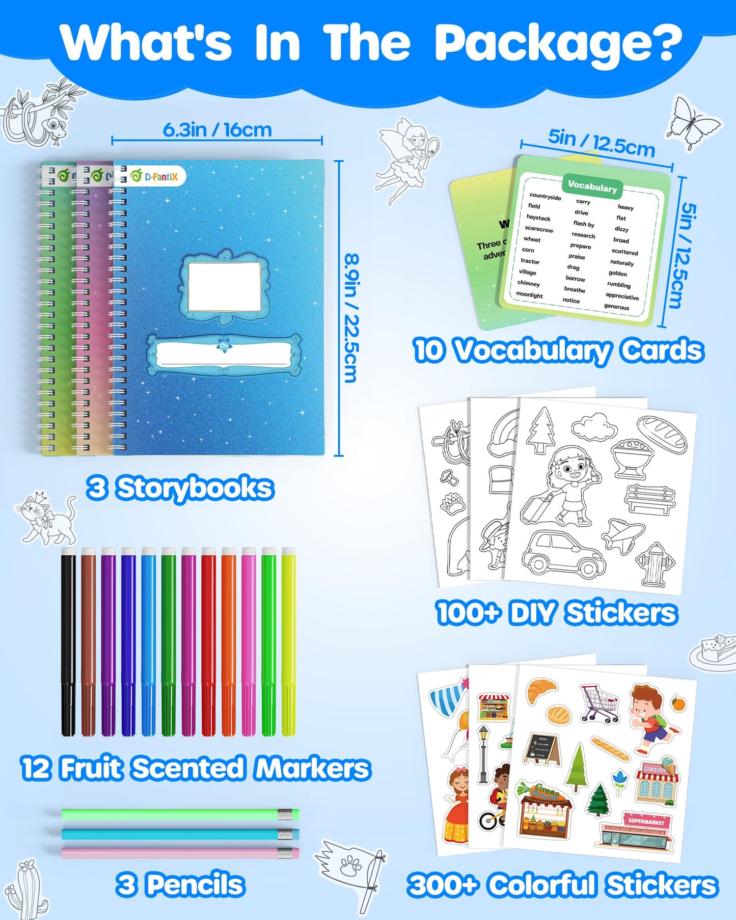 D-FantiX My Storybook Art Kit — Creative Writing & Drawing Activity Set for Kids 5-12