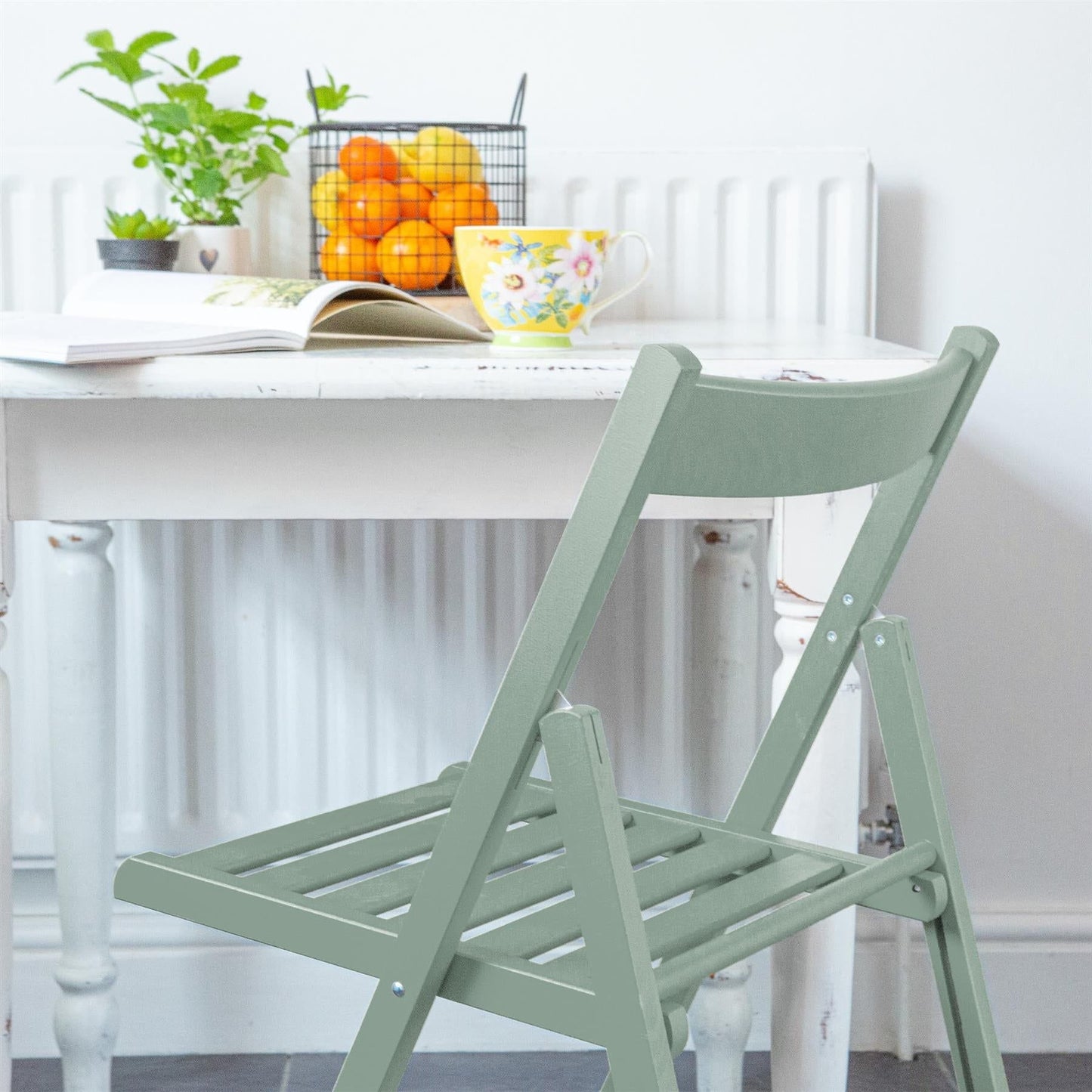 Sage Green Beech Wood Folding Chair
