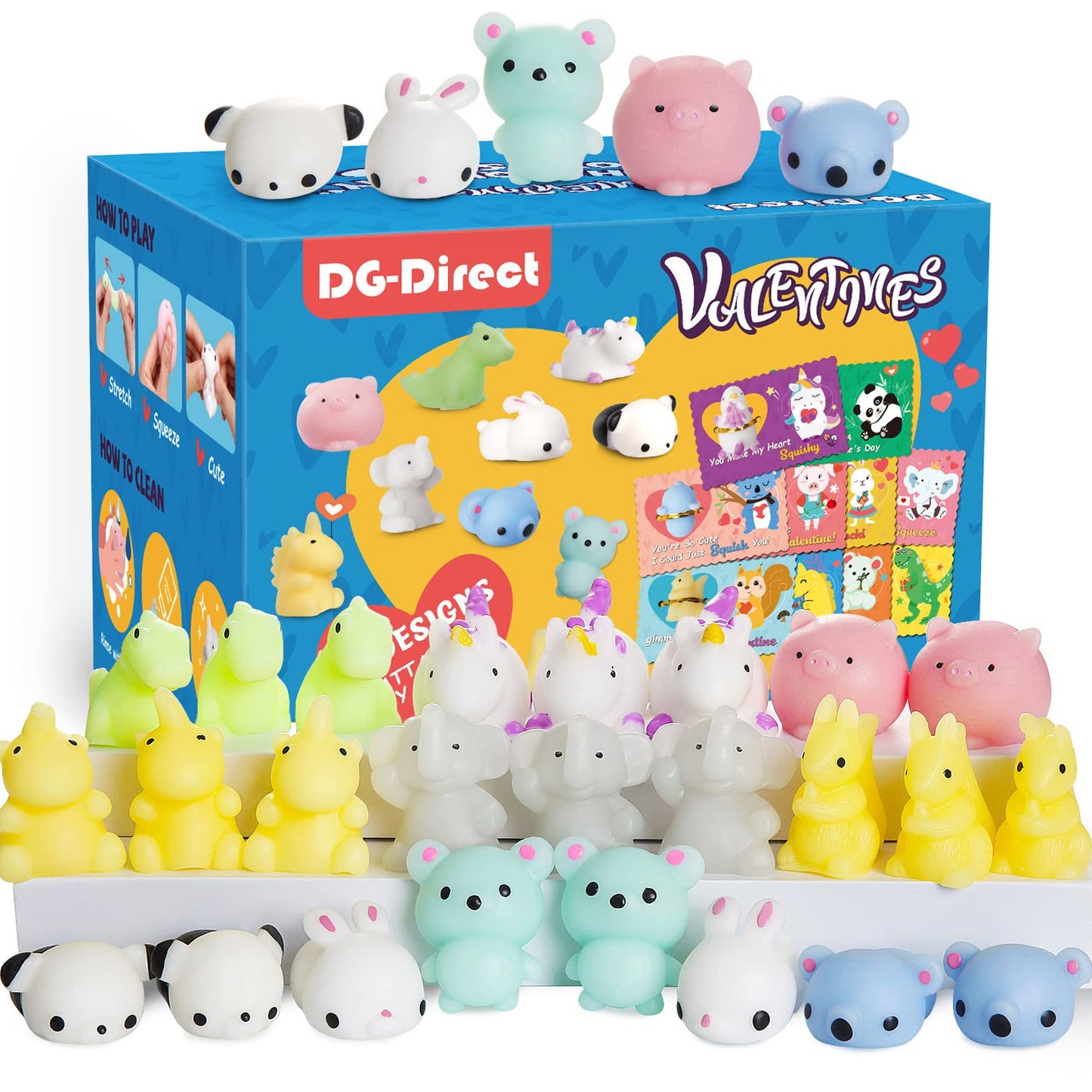 DG-Direct: 30-Pack Valentine's Day Cards with Mochi Squishy Toys