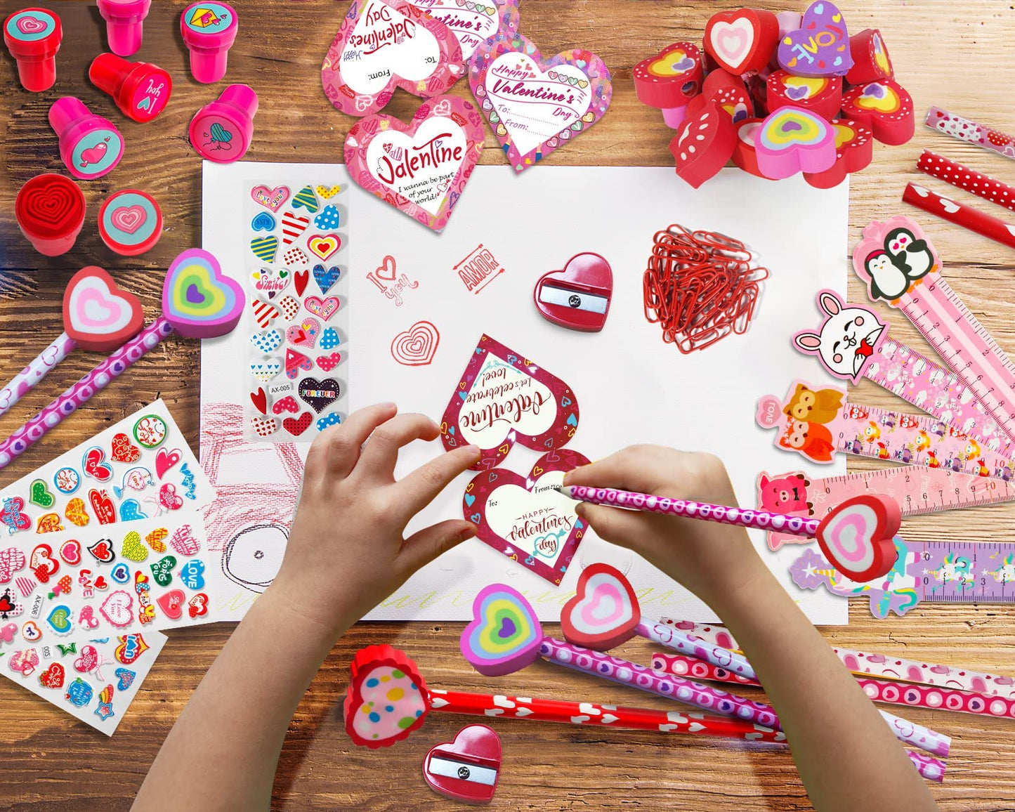 DG-Direct 28-Pack Valentine Stationery Set for Kids | Classroom Exchange & Party Favors