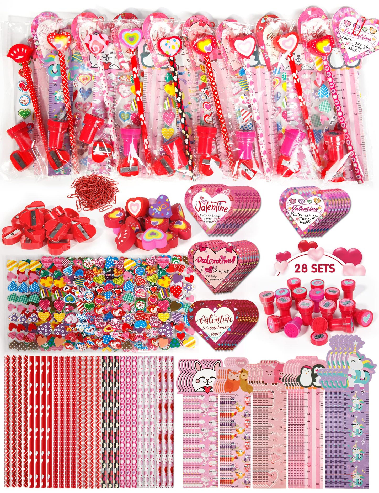 DG-Direct 28-Pack Valentine Stationery Set for Kids | Classroom Exchange & Party Favors
