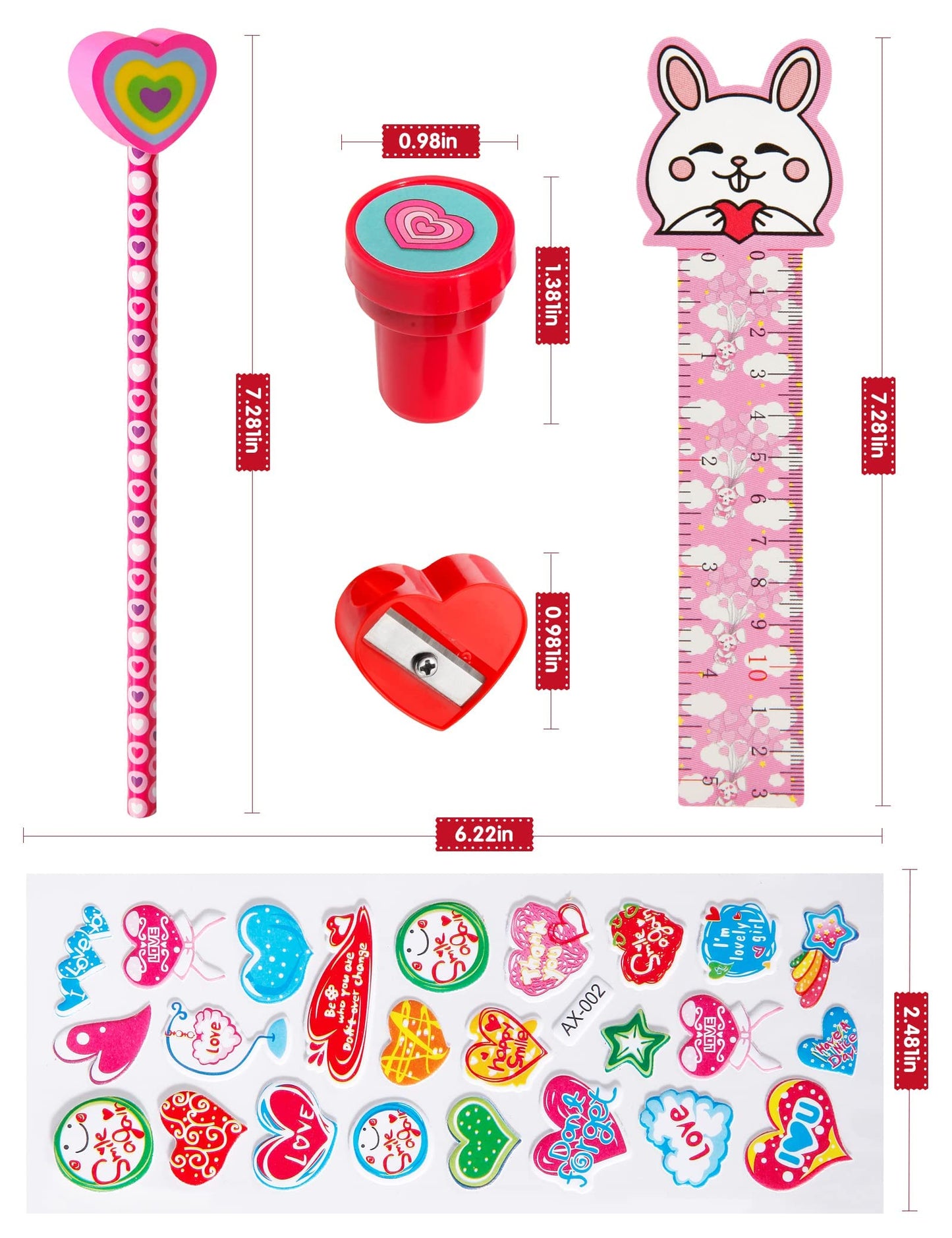 DG-Direct 28-Pack Valentine Stationery Set for Kids | Classroom Exchange & Party Favors