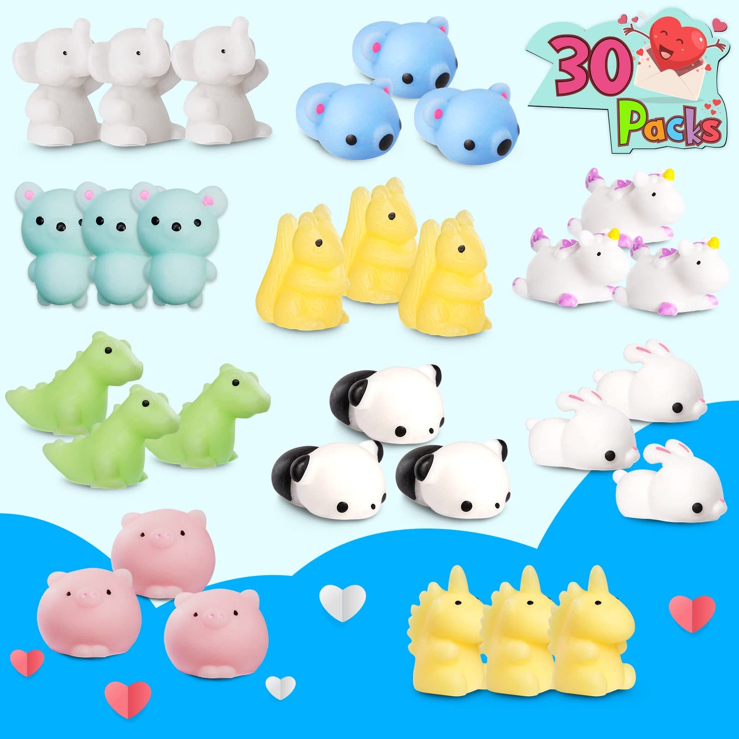 DG-Direct: 30-Pack Valentine's Day Cards with Mochi Squishy Toys