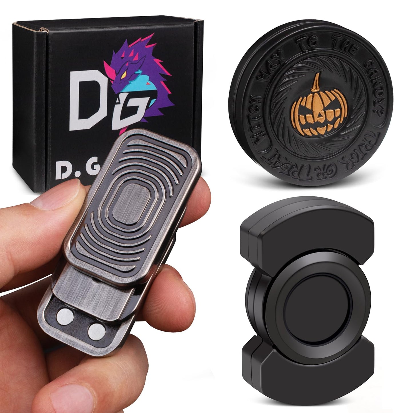 D.G.PLAYER Fidget Toys Set for Adults — Spinner, Slider & Haptic Coin