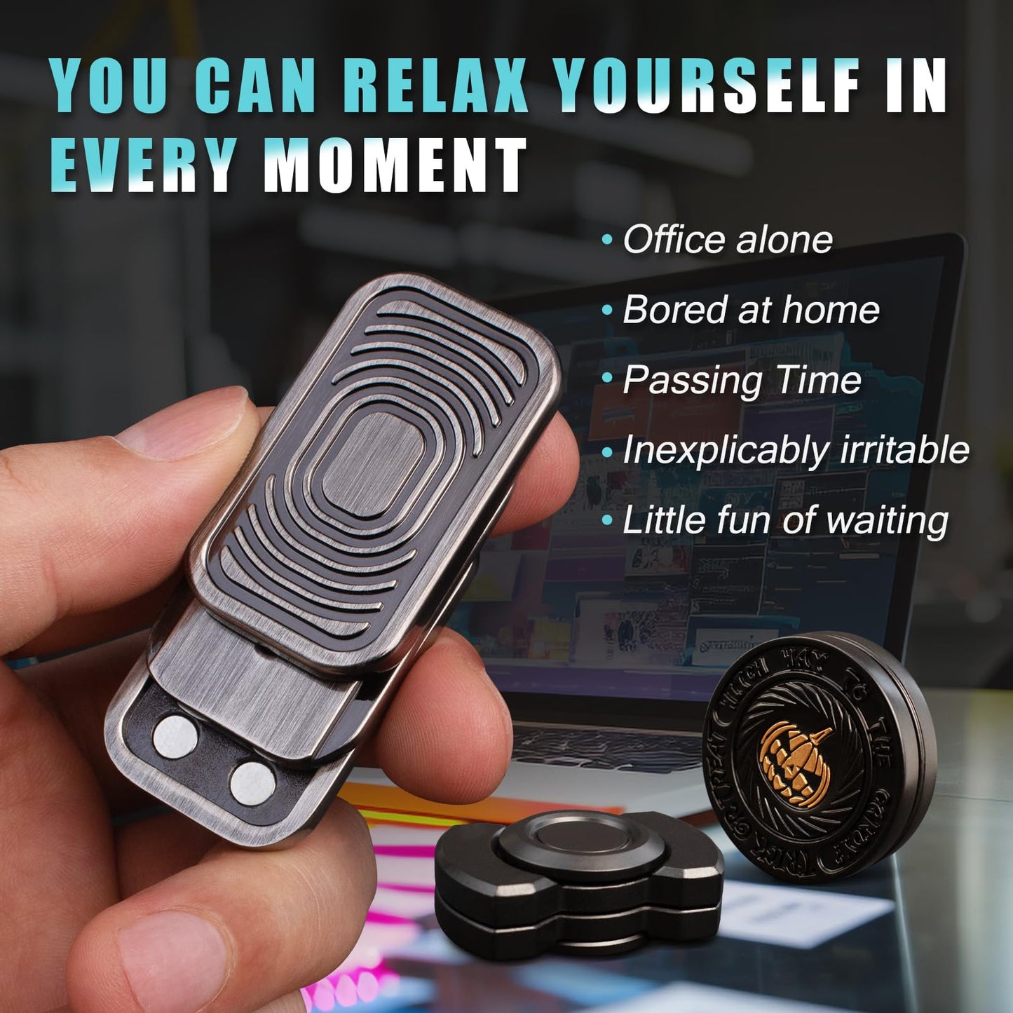 D.G.PLAYER Fidget Toys Set for Adults — Spinner, Slider & Haptic Coin