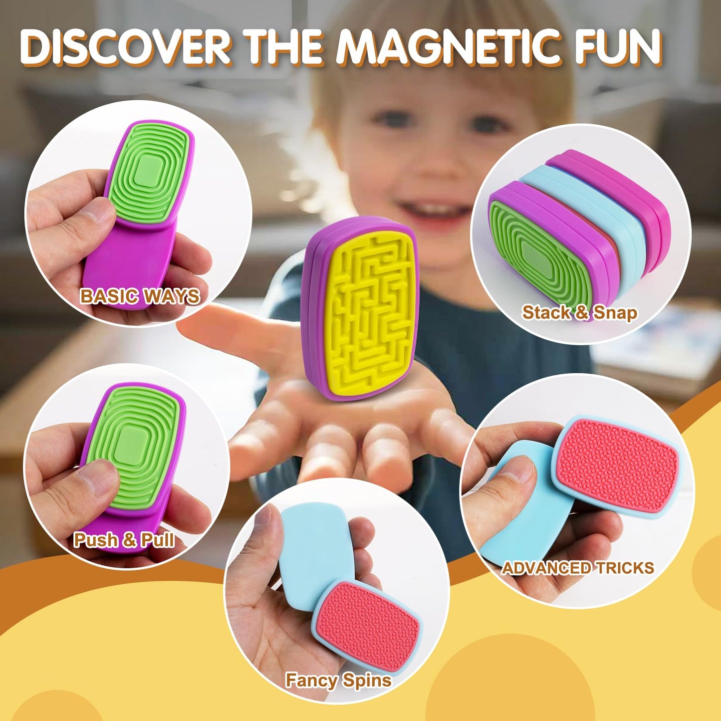 D.G.PLAYER Sensory Fidget Slider — Silicone Magnetic Toys for Stress Relief & Focus