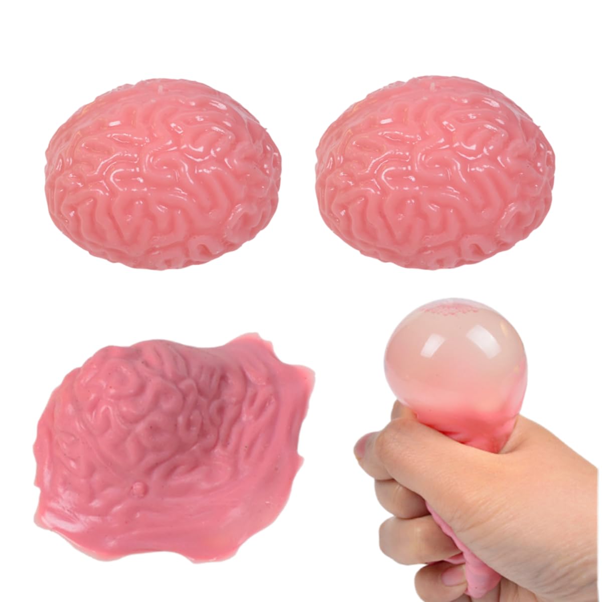 Dhjrefhhd Squishy Brain Fidget Ball – Stress-Relief Sensory Toy for Adults