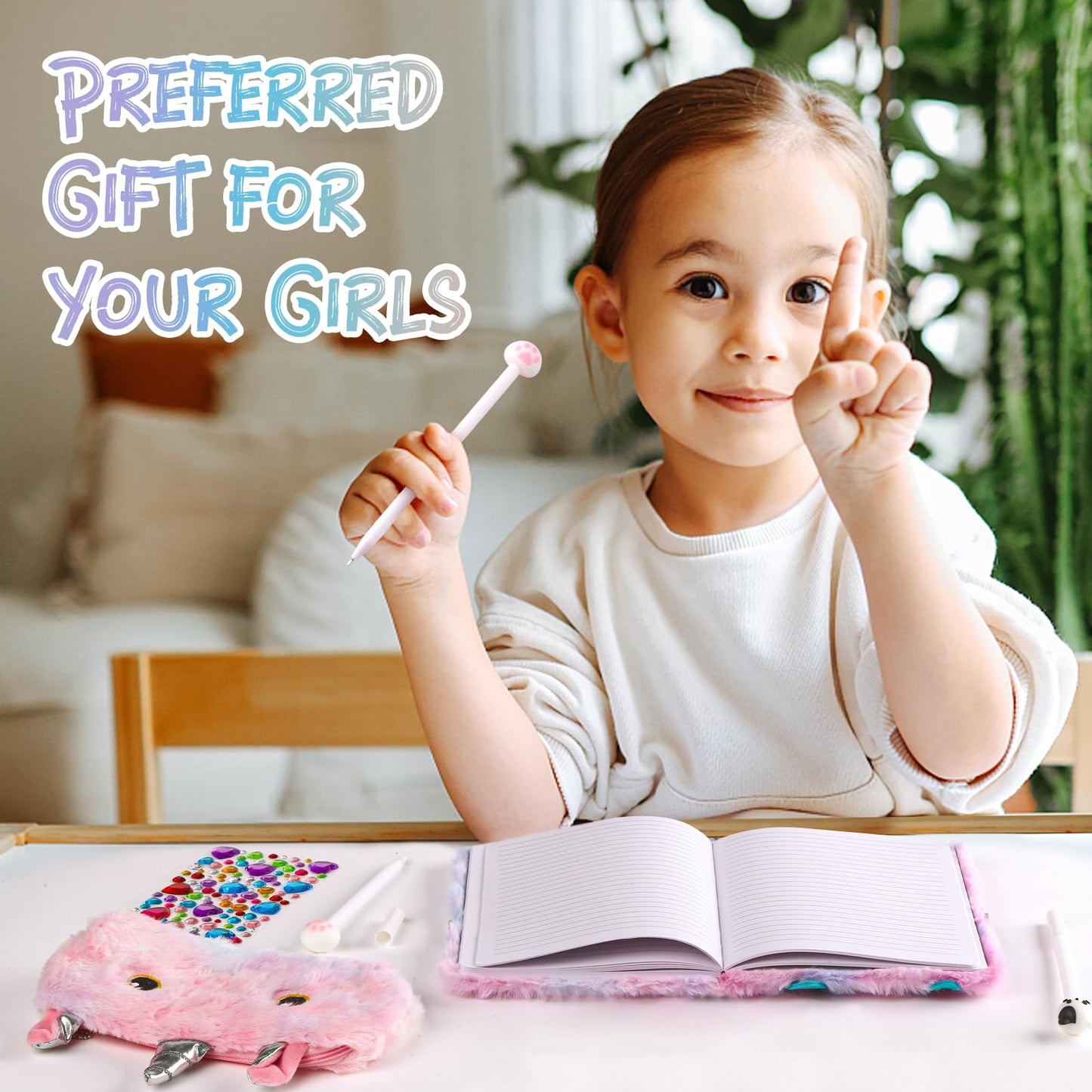 DHQH Cat Diary with Lock Gift Set for Girls Aged 6–12 | Secret Journal & Accessories