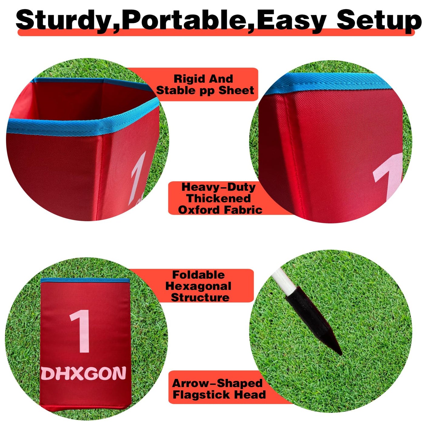 DHXGON Backyard Golf Game — Portable 6-Hole Family Outdoor Golf Set