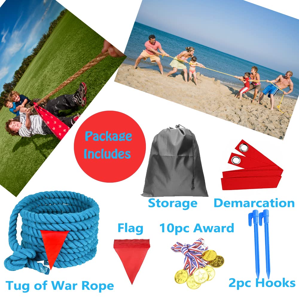DHXGON 40ft Tug of War Rope for Kids & Adults | Outdoor Yard & Party Game