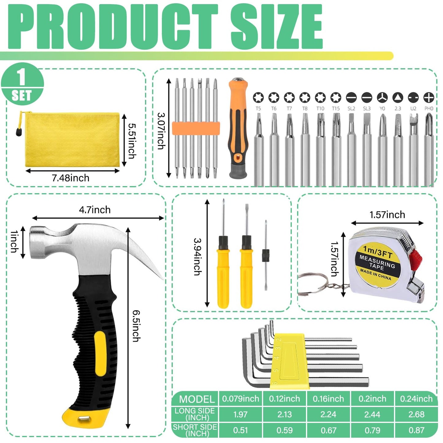 DHYLRICHER Mini Operation Tool Kit Bulk – 102-Piece Compact DIY Home & Office Set