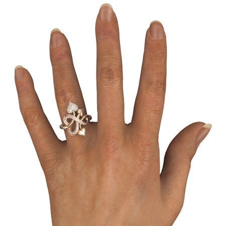 Diamond Peach Heart Rose Gold Ring