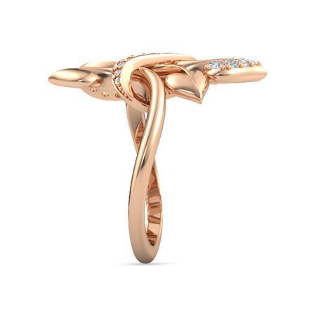 Diamond Peach Heart Rose Gold Ring