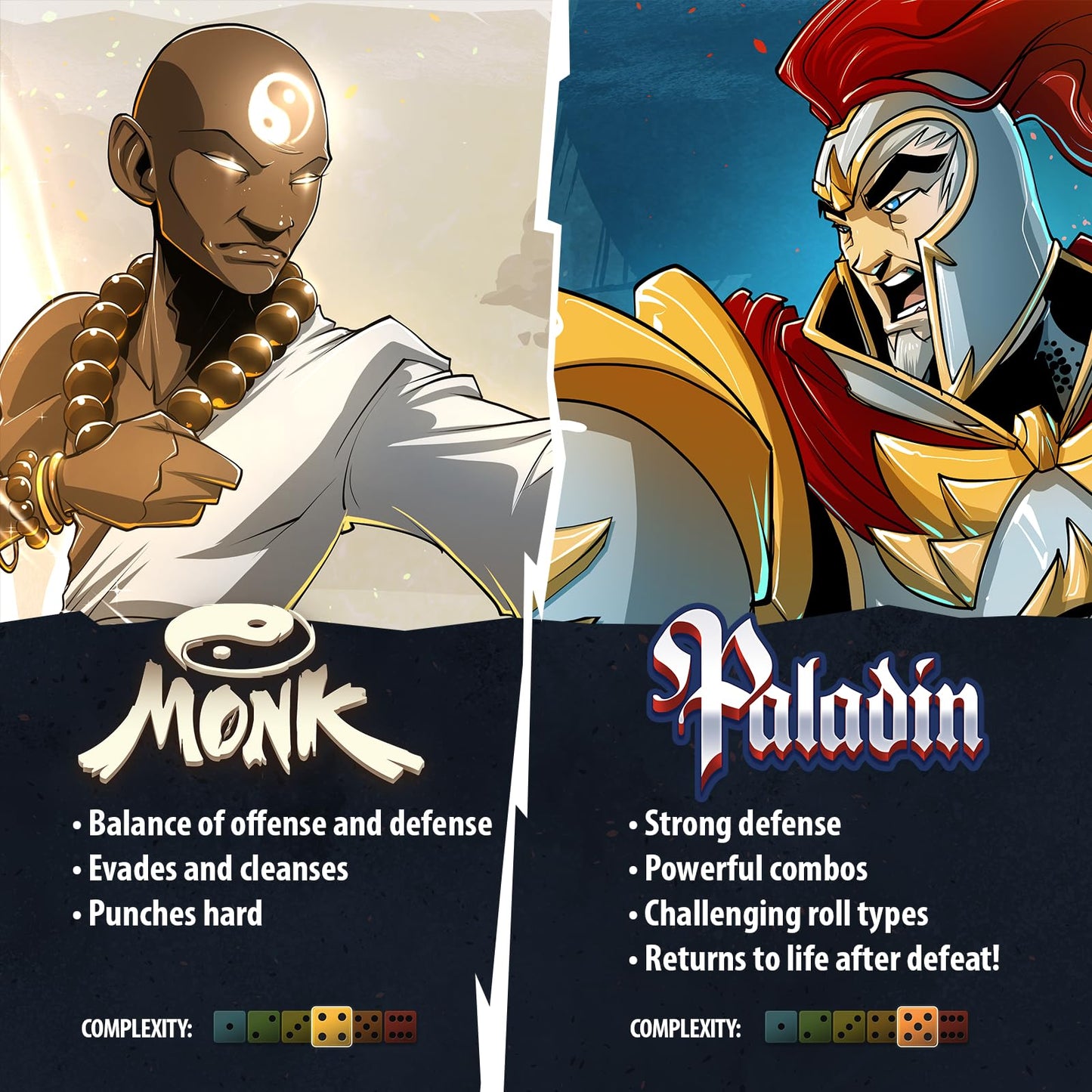 Dice Throne: Monk vs Paladin Two-Hero Box - Fast Two-Player Strategy