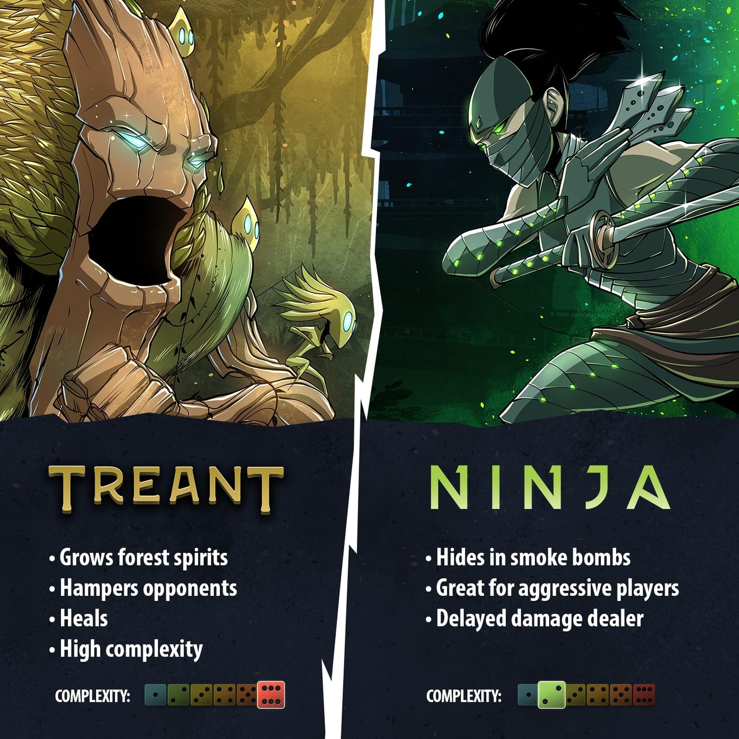 Dice Throne - Two Hero Box: Treant vs Ninja | Fast Playing Collectible Tabletop Game