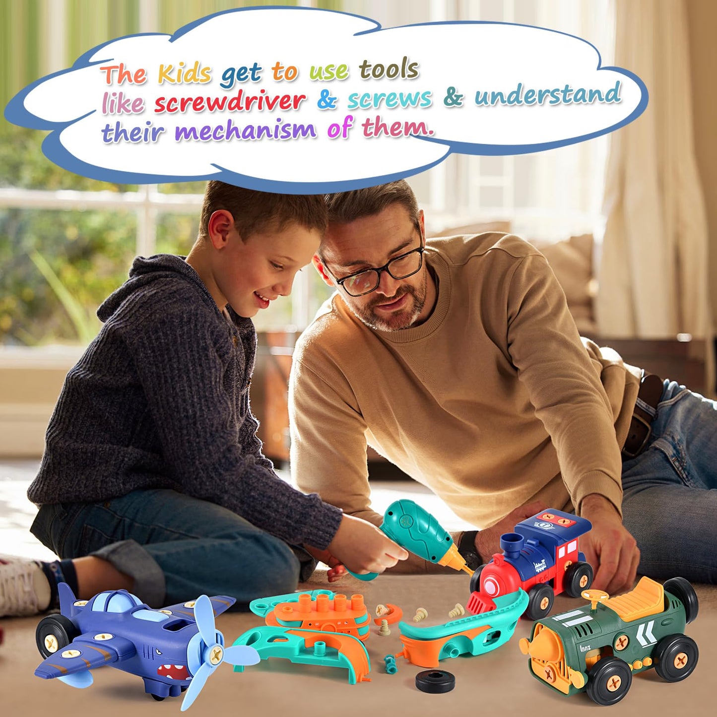 DICROON Take-Apart Electric Car Toy — STEM Construction Kit for Ages 3+