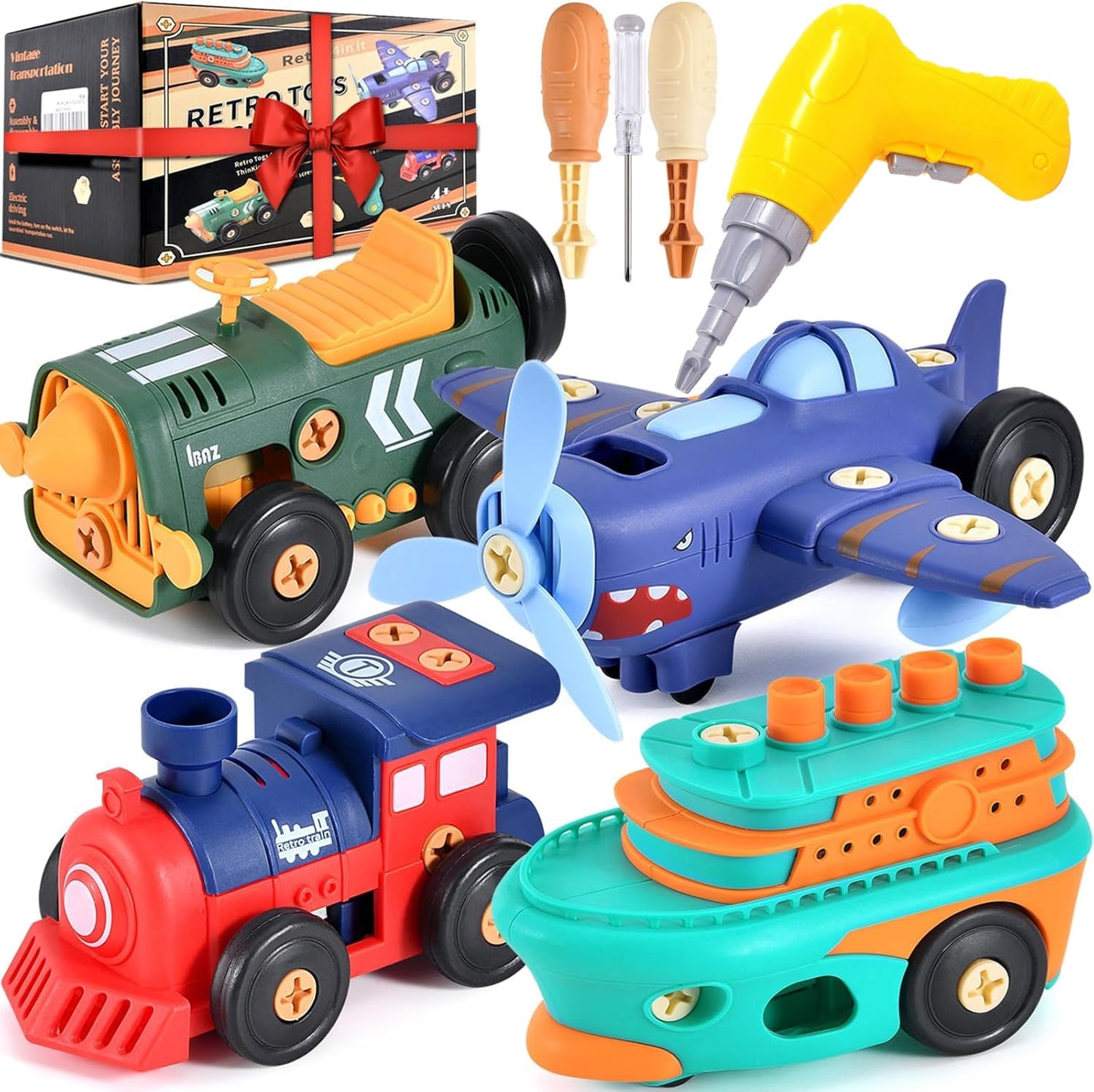 DICROON Take-Apart Electric Car Toy — STEM Construction Kit for Ages 3+