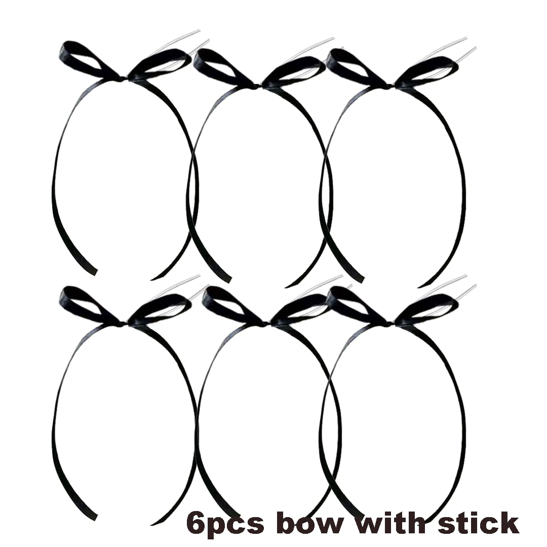 DiDida Bow Cake Topper Ribbon – Black Vintage Coquette with Happy Birthday Sign