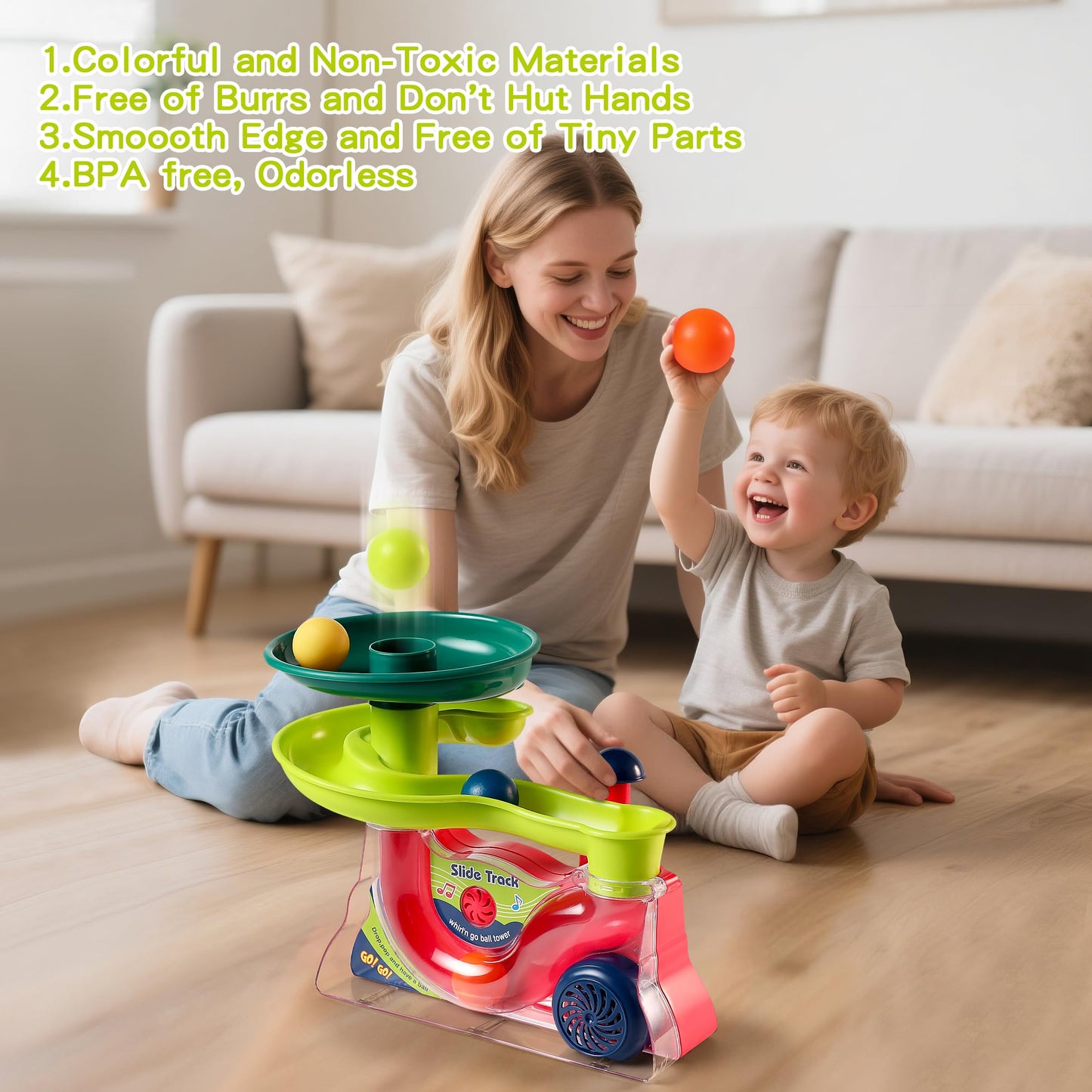 Didklom Busy Ball Popper Toy for Babies 9+ Months – 5 Balls with Popping Action & Music