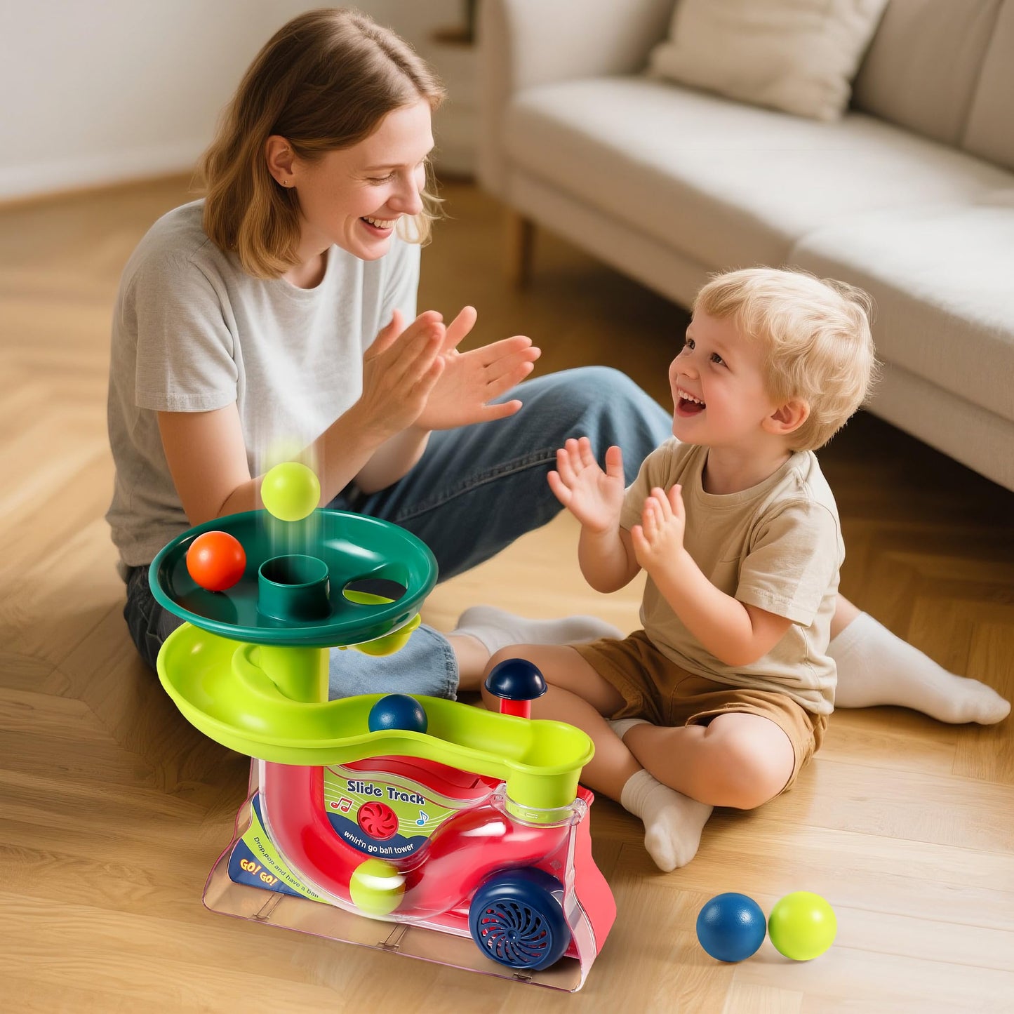 Didklom Busy Ball Popper Toy for Babies 9+ Months – 5 Balls with Popping Action & Music