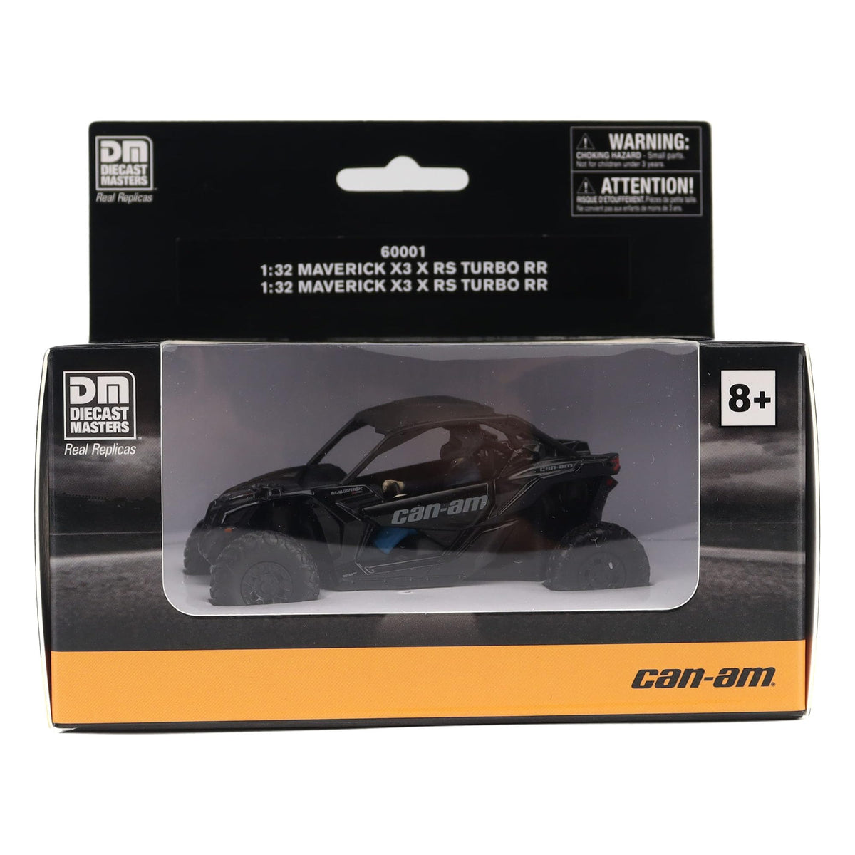Diecast Masters BRP Bombardier 1:32 Can-Am Maverick X3 X RS Turbo RR – Triple Black | Item 60001