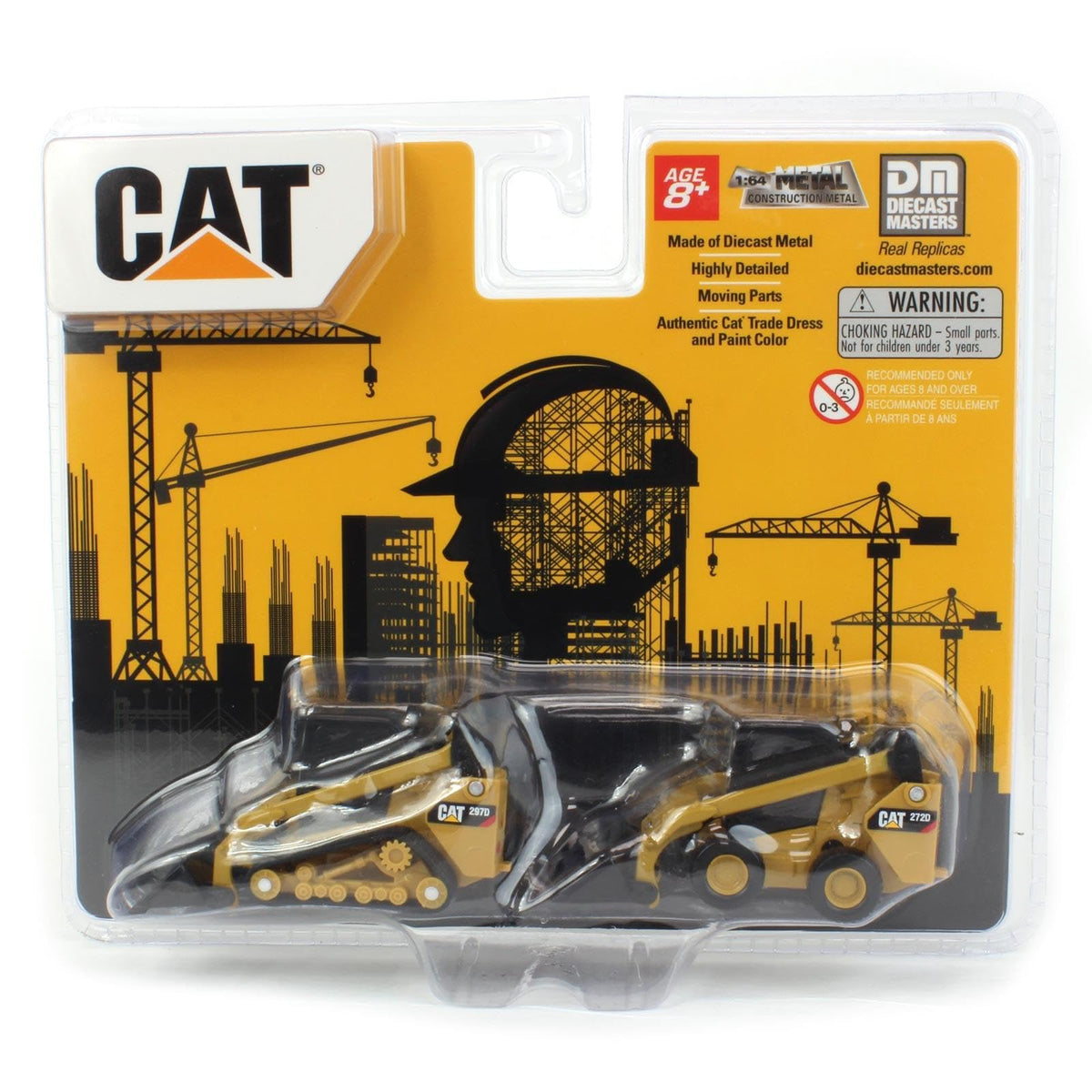 Diecast Masters 1/64 Caterpillar 272D2 Skid Steer Loader & 297D2 Compact Track Loader Set 84647