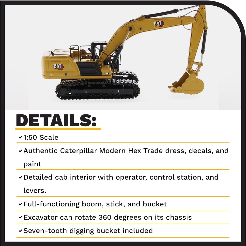 Diecast Masters 1:50 Caterpillar 336 Next Generation Excavator Model | Collectible Diecast