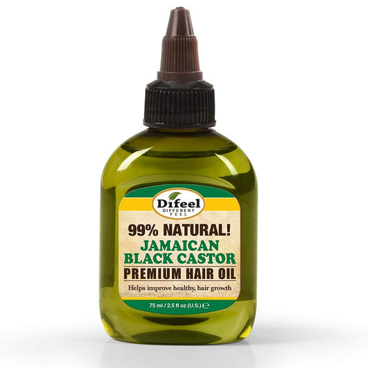 Difeel 99% Natural Jamaican Black Castor Oil Premium Hair Oil for Strengthening & Growth for All Hair Types 75ml/2.54 oz